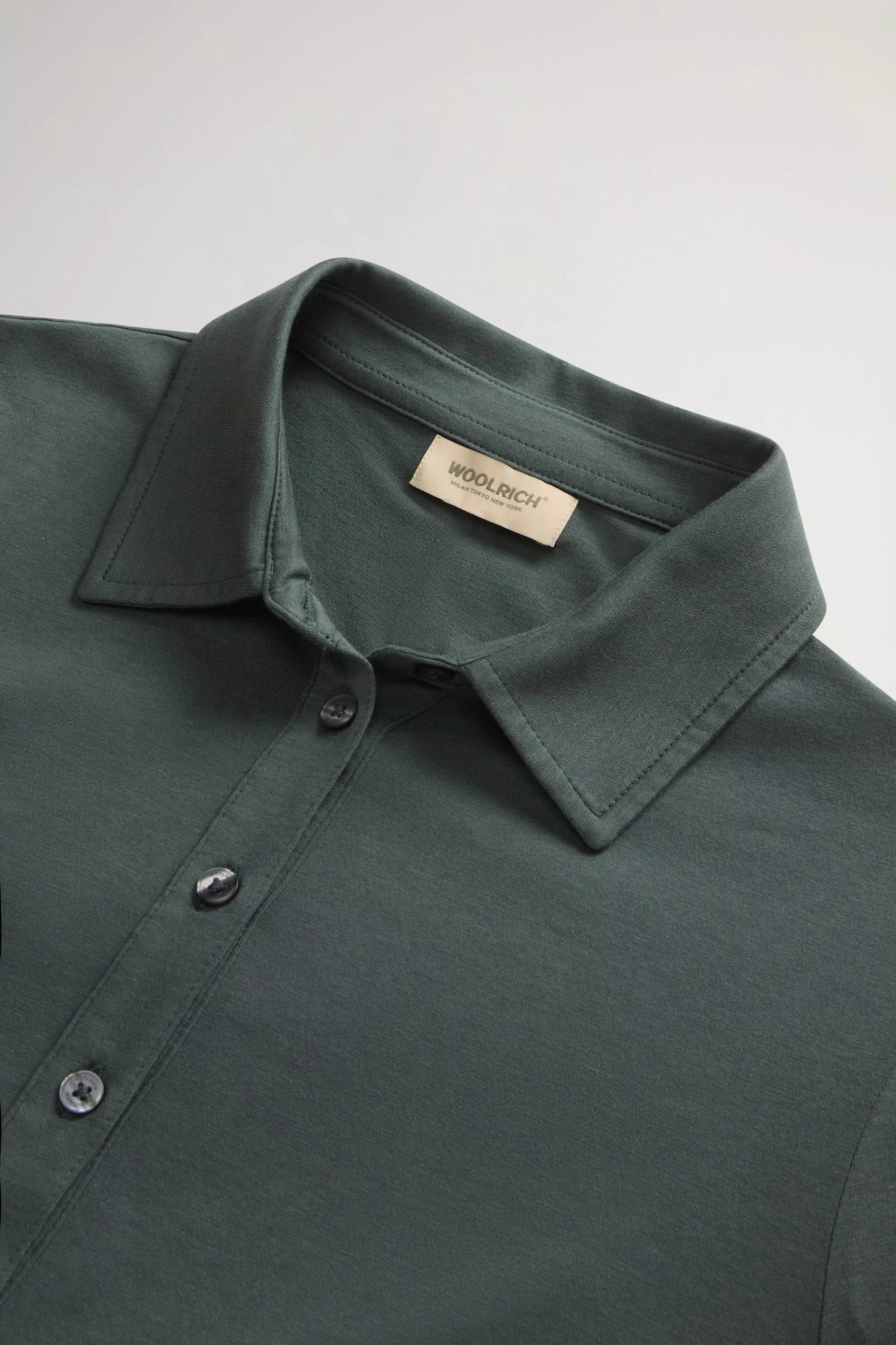 Camisola Polo Luxo em Mistura de Algodão e Modal - Véu Florestal