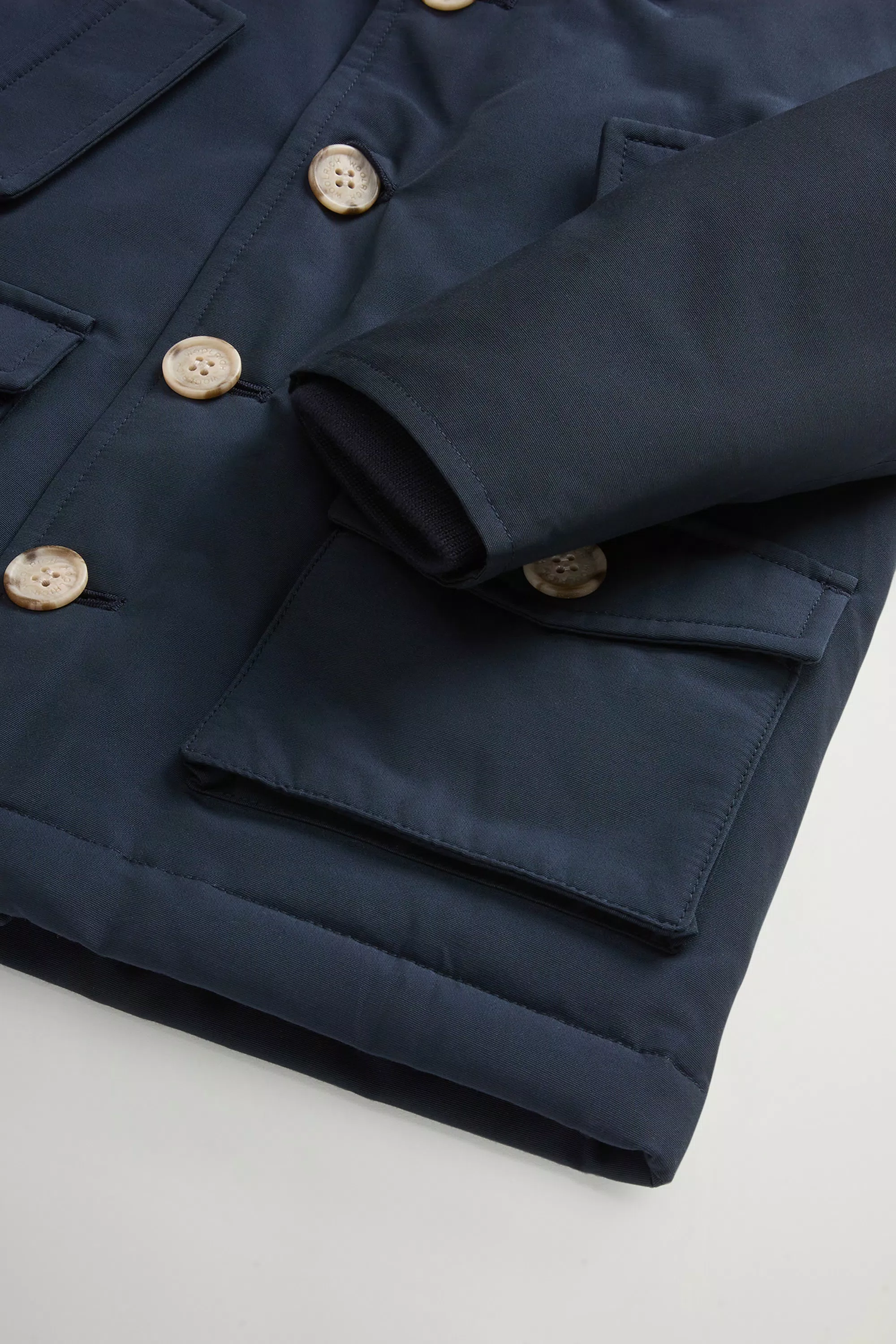 Parka para Bebês em Tecido Ramar - Azul Melton