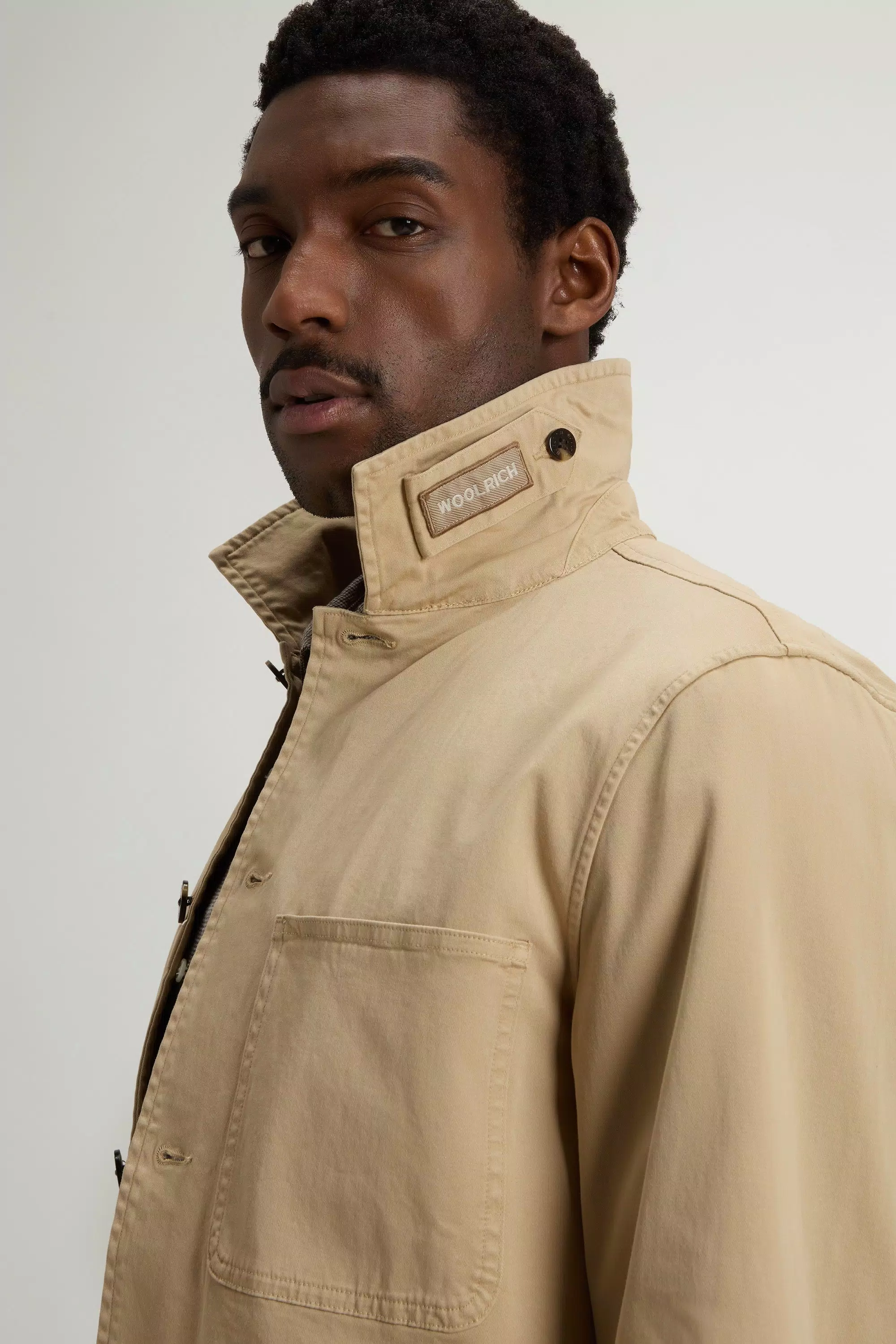 Camisa de Trabalho Colorida em Algodão Twill - Travertino