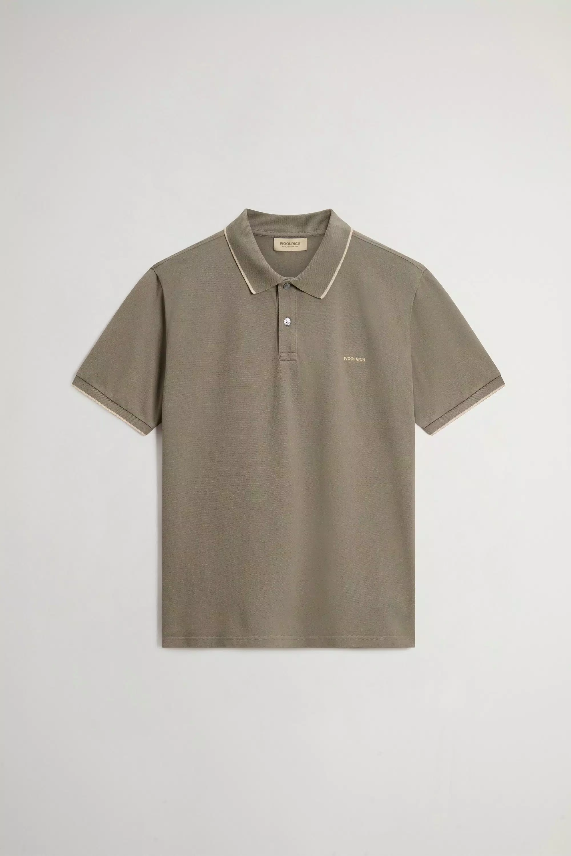 Camisa Polo Monterey em Malha de Algodão Elástico - Olive Fumê