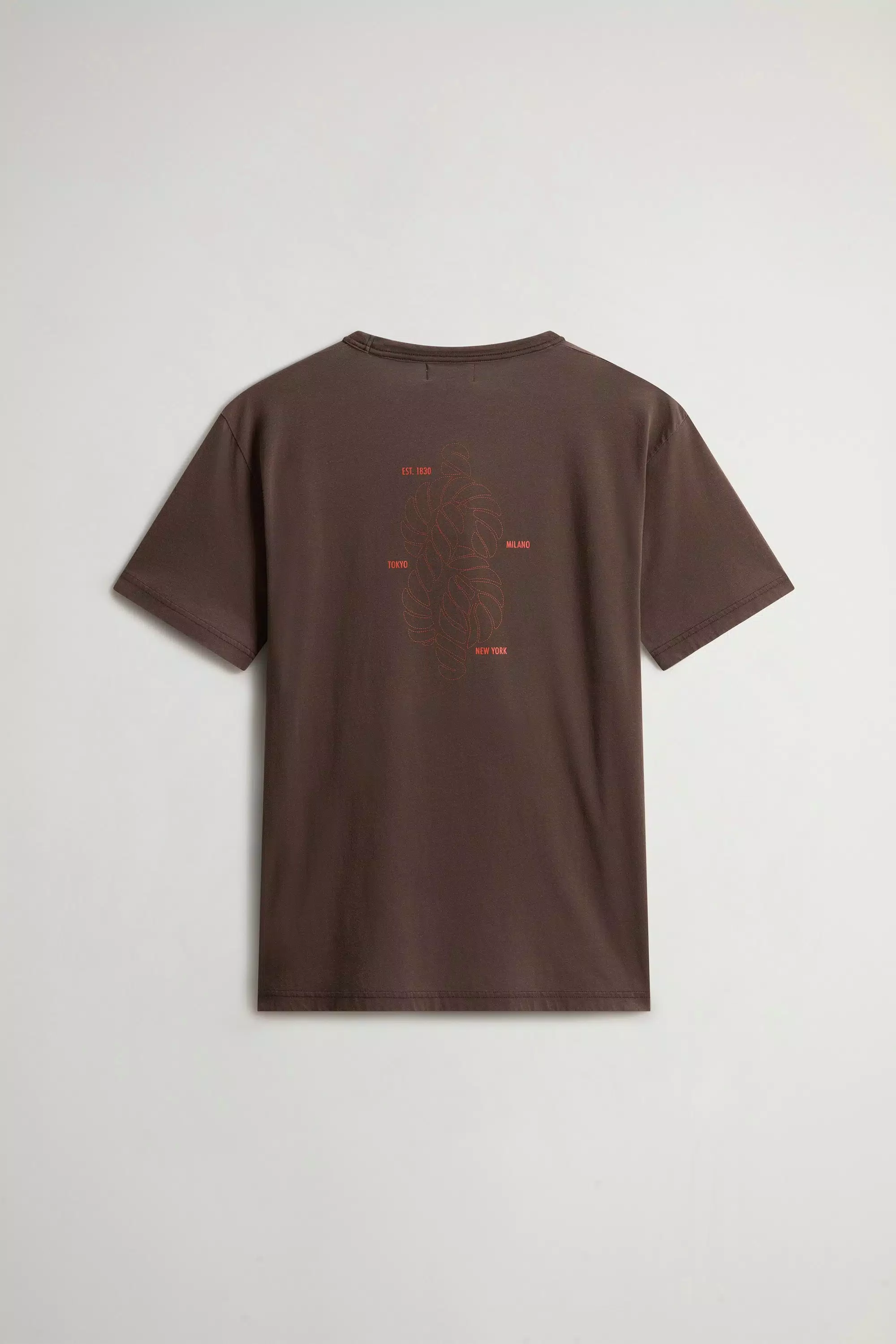 Camiseta de Malha de Algodão Puro com Pintura de Tecido - Preto Slate Desbotado