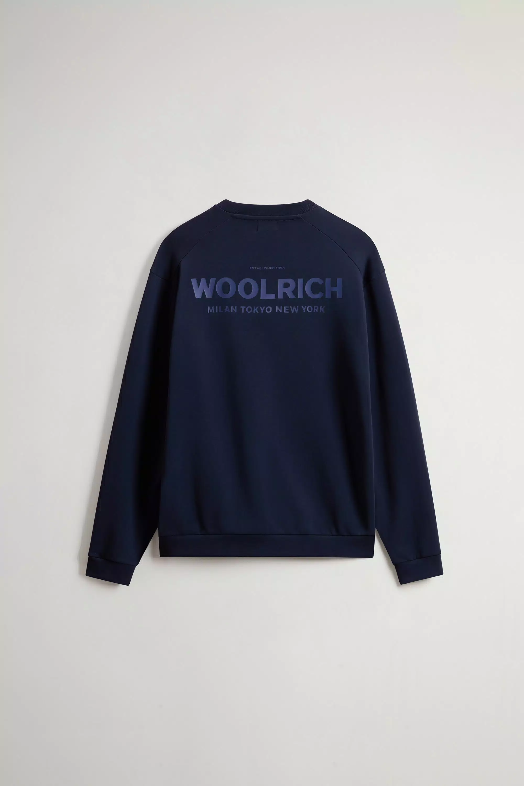 Moletom com Gola Redonda em Algodão Puro com Logotipo Macro nas Costas - Azul Melton