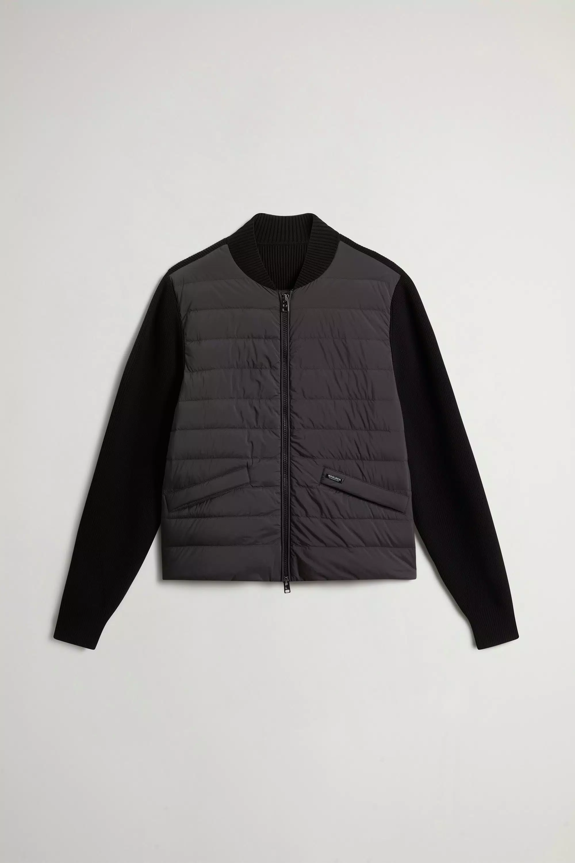 Jaqueta Bomber Híbrida em Nylon - Preto Desbotado