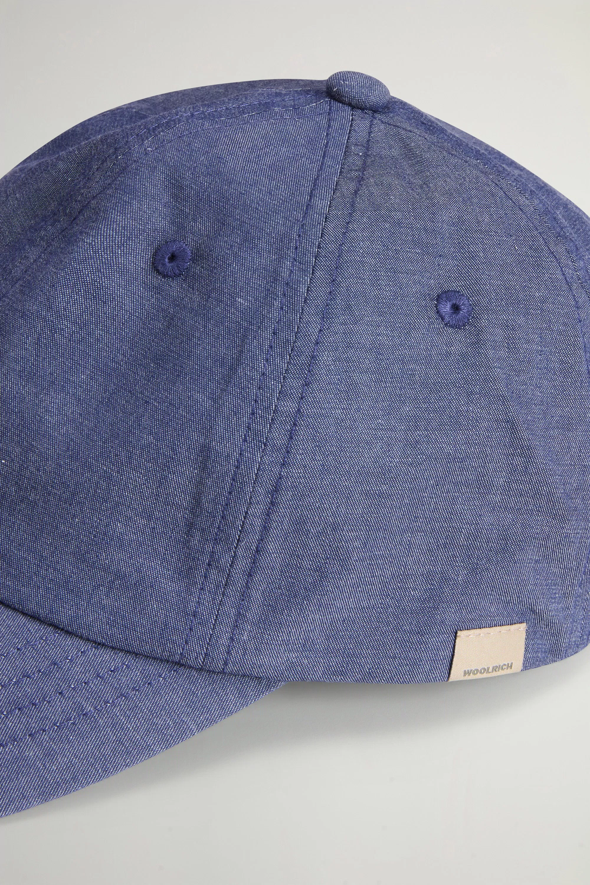 Boné de Beisebol em Denim de Algodão - Médio Índigo