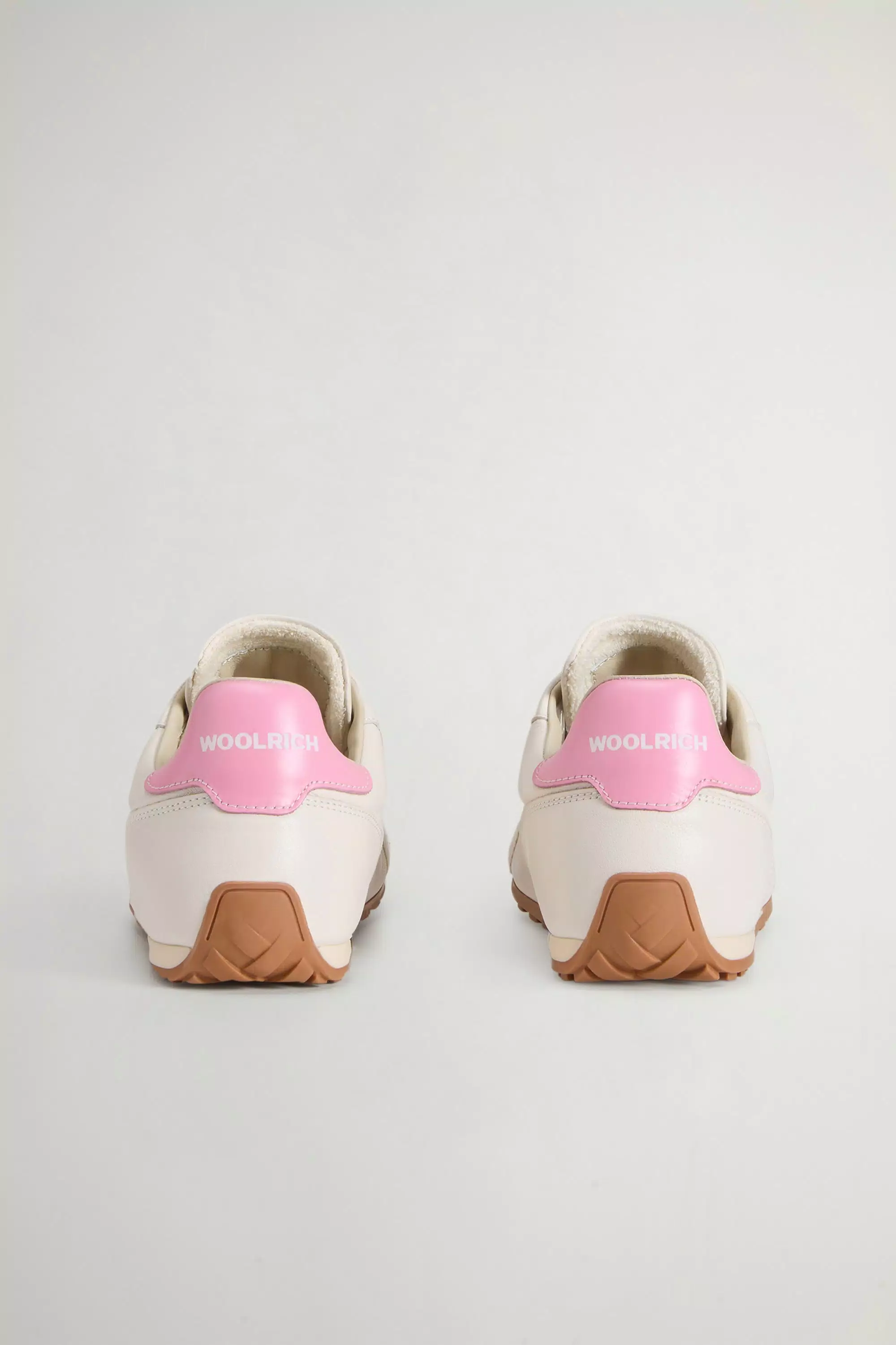 Sapatilhas Planas em Couro de Novilho com Faixas Laterais - Off White
