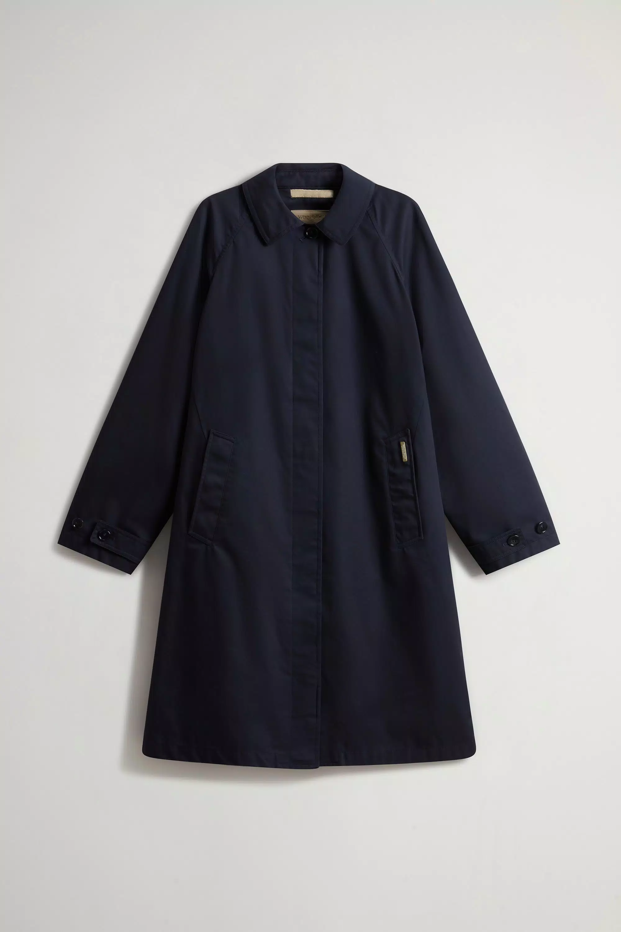 Trench Coat em Algodão Puro - Azul Melton