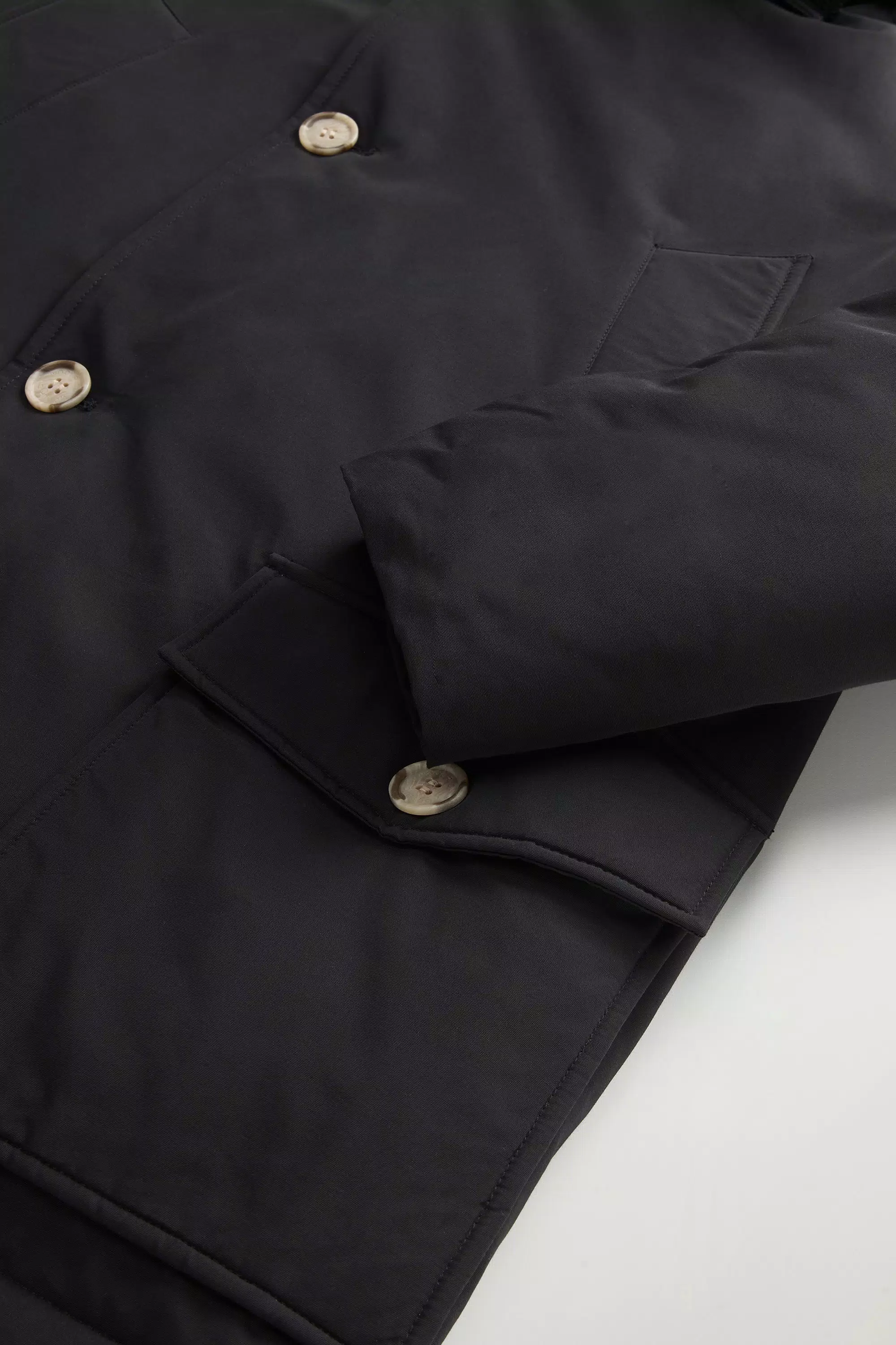 Anorak Ártico em Tecido Ramar com Pelo Removível - Preto