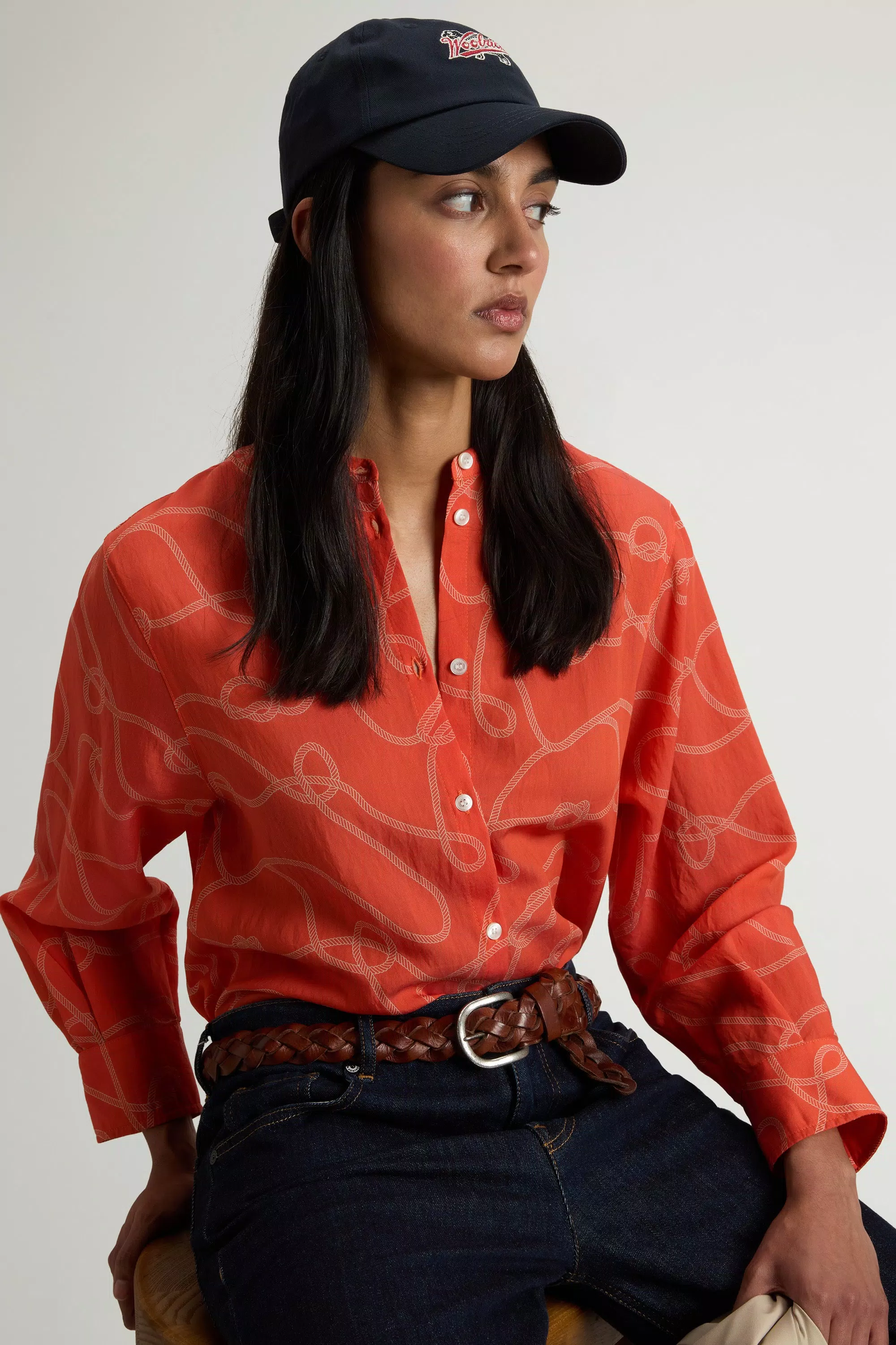 Camisa em Mistura de Lyocell - Corda Paprika