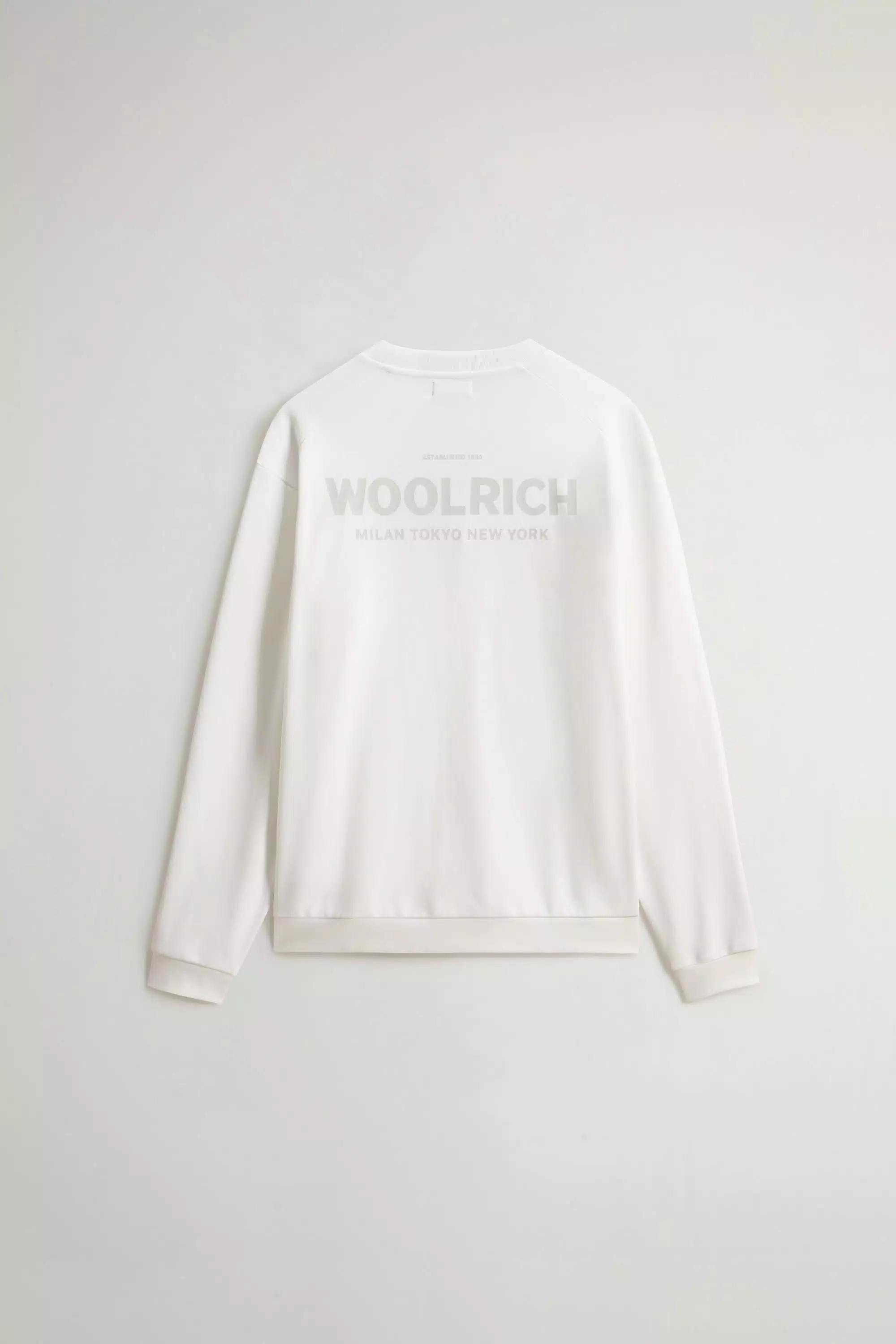 Moletom com Gola Redonda em Algodão Puro com Logotipo Macro nas Costas - Branco Ártico
