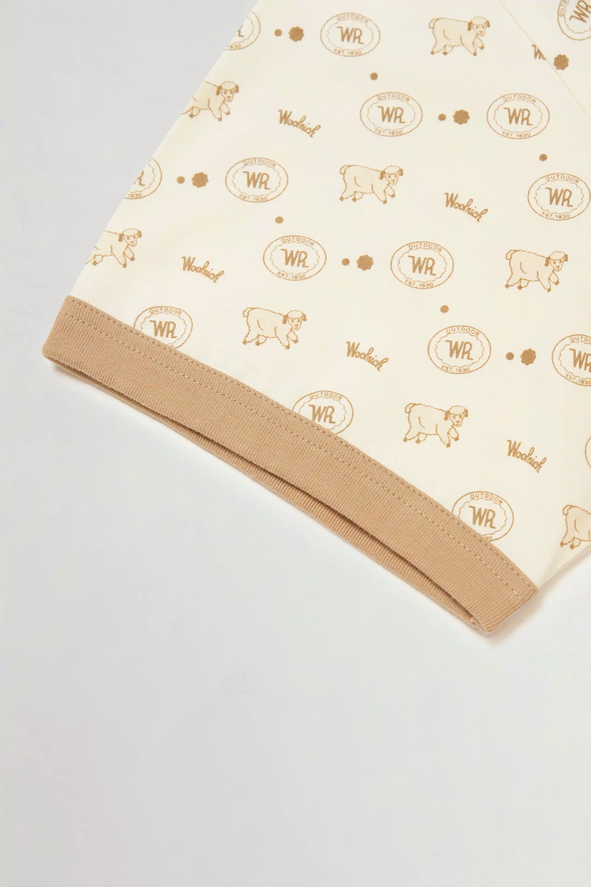 Camiseta Ringer em Algodão 100% Puro Estampado - Bege