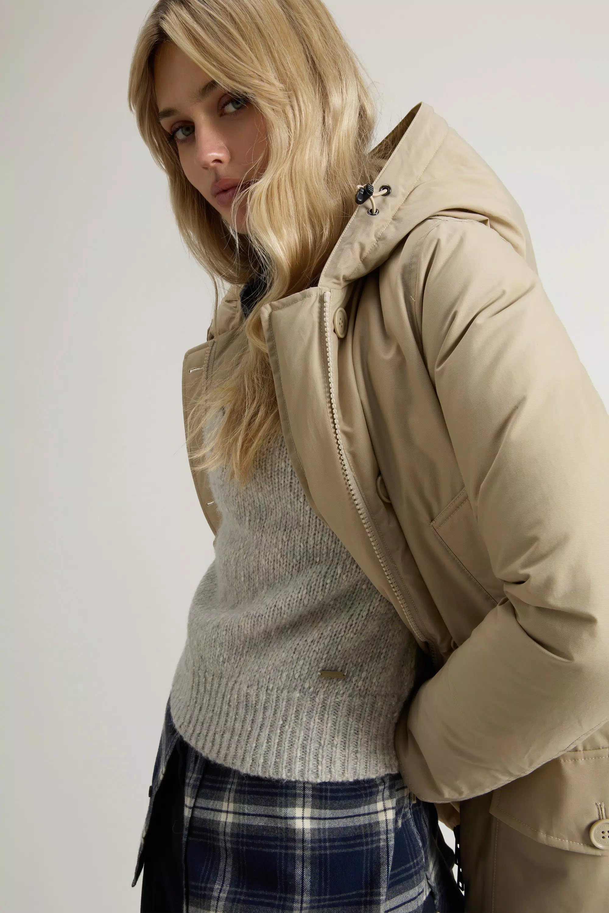 Parka Ártica em Tecido Ramar com Quatro Bolsos e Pelúcia Removível - Oxford Tan