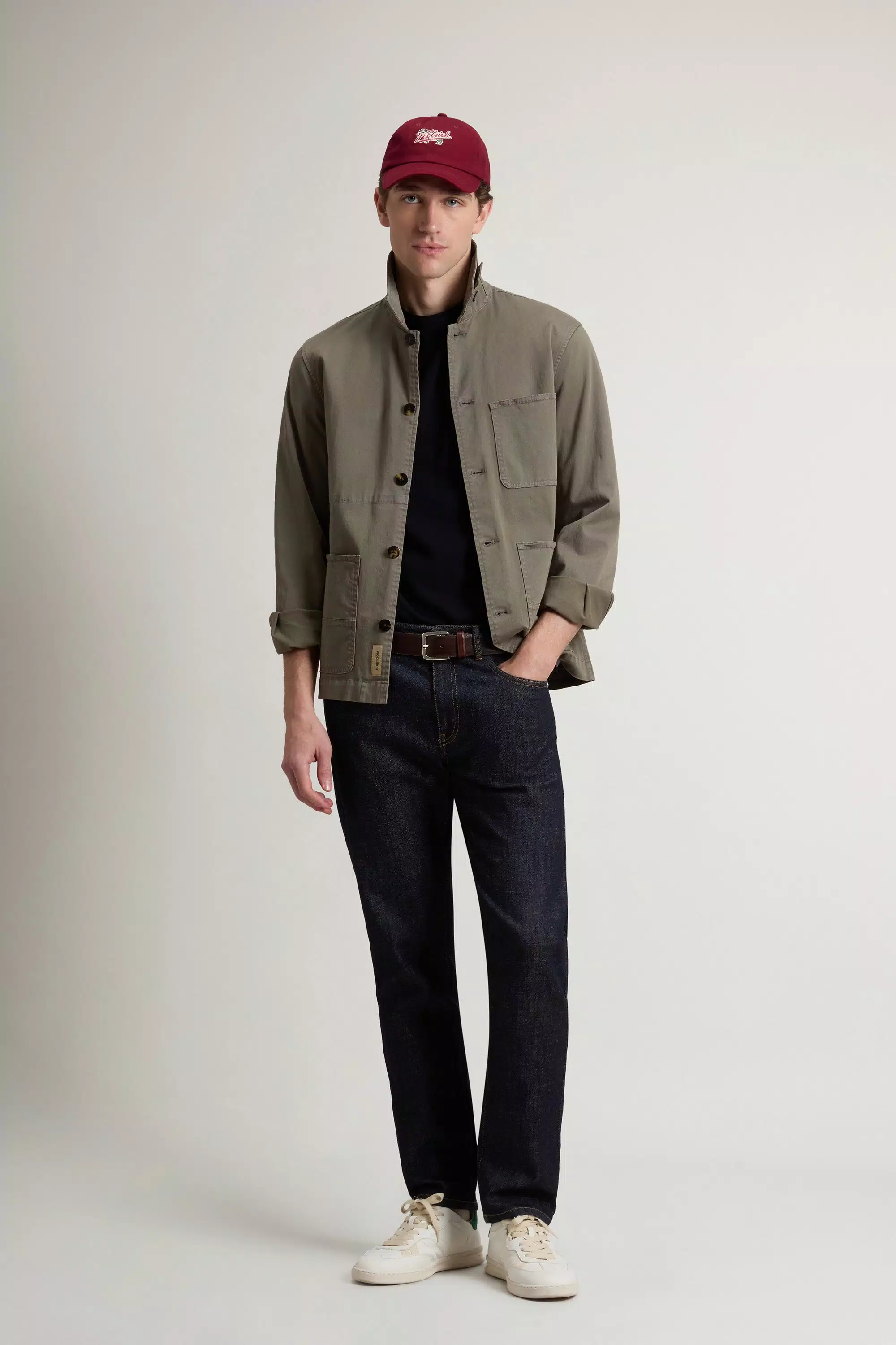 Camisa de Trabalho Colorida em Tafetá de Algodão - Olive Fumé