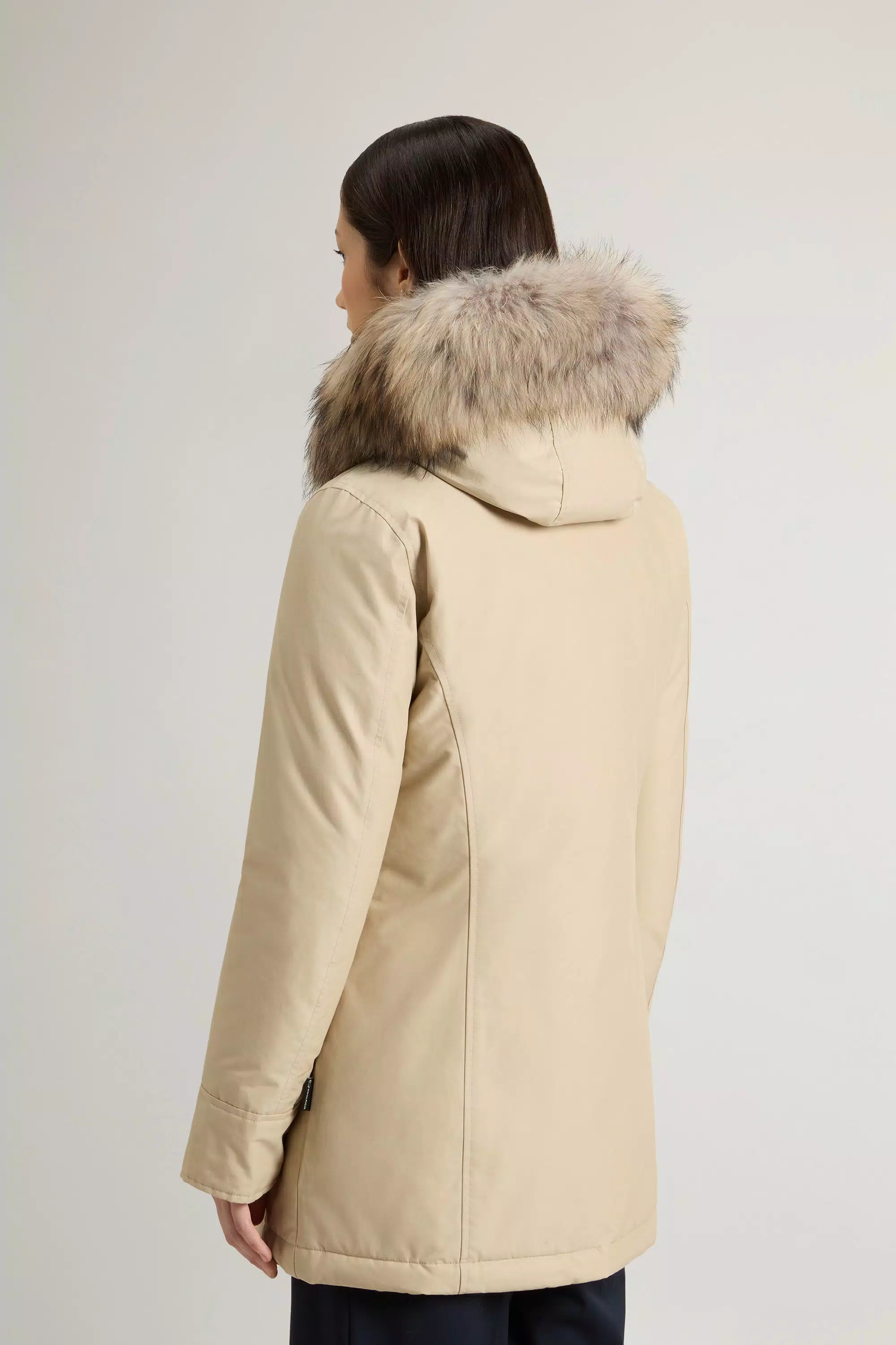 Parka Ártica em Tecido Ramar com Bordo de Pele Removível - Tan Oxford