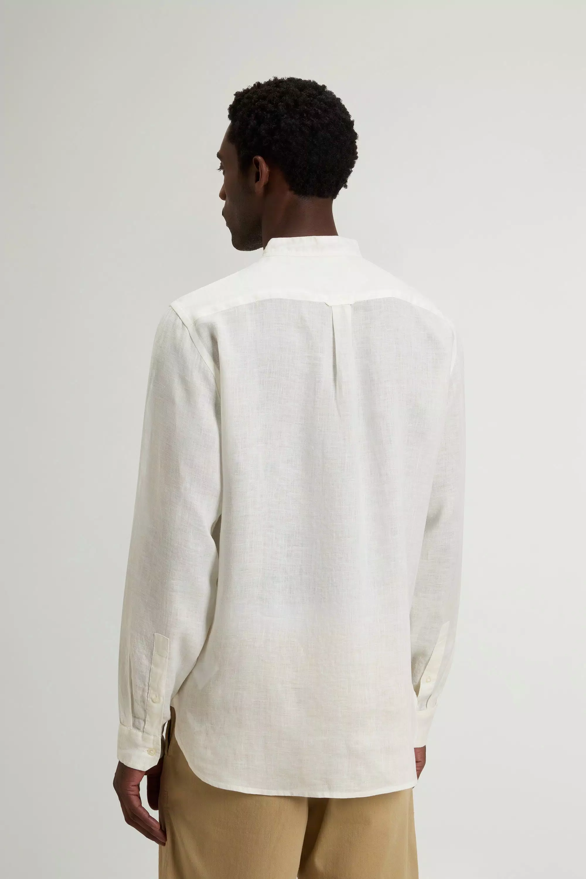 Camisa de Linho 100% Puro Pintada em Tecido - Branco Ártico