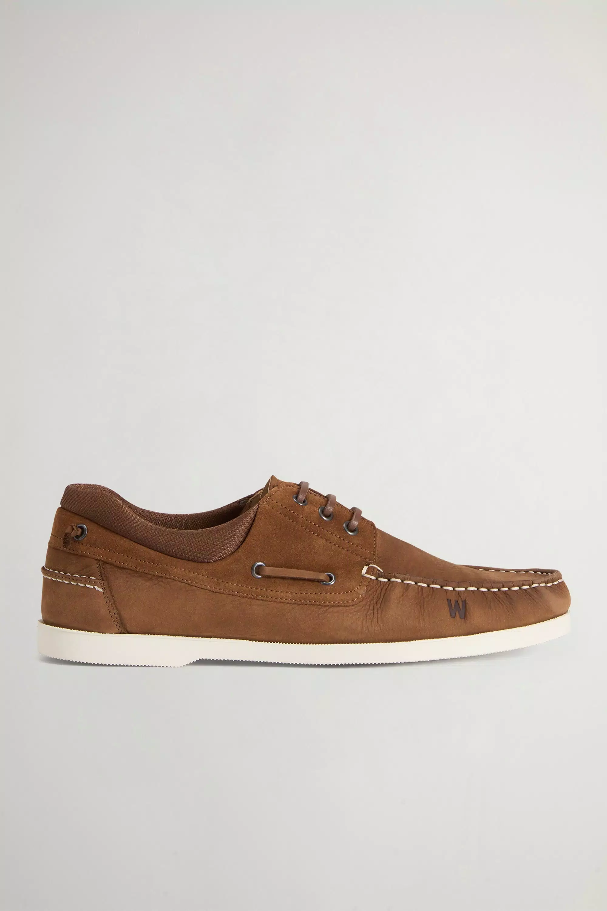 Sapatos de Barco em Mistura de Nubuck e Camurça - Cognac