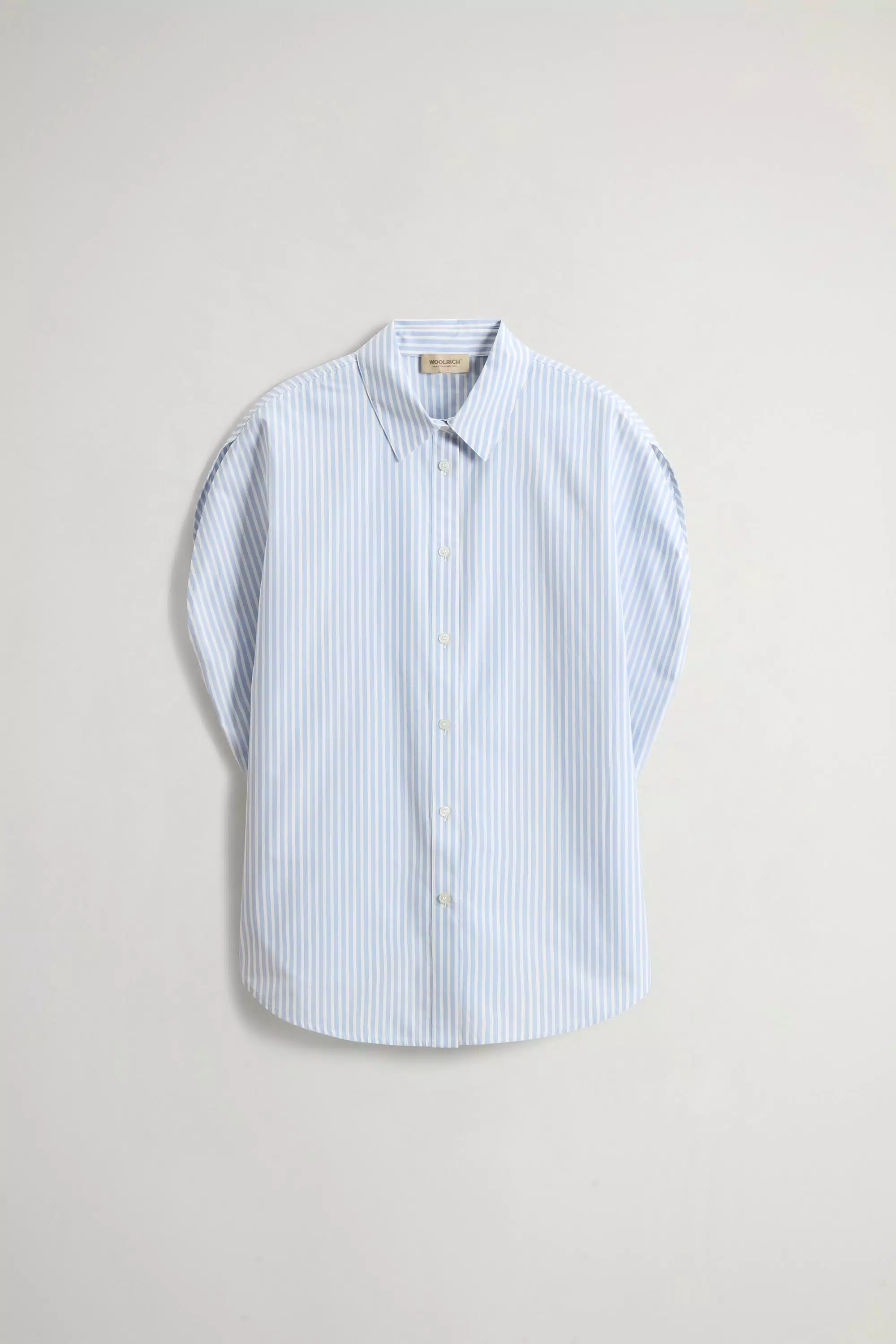 Blusa em Popeline de Algodão 100% Listrado - Listra Azul