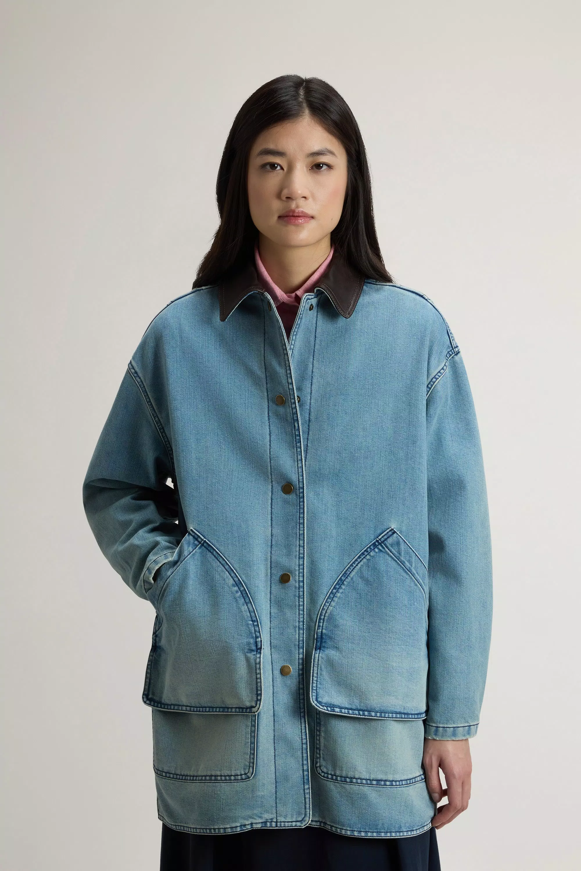 Jaqueta Barn em Denim de Mistura de Algodão Kodenshi - Azul Claro