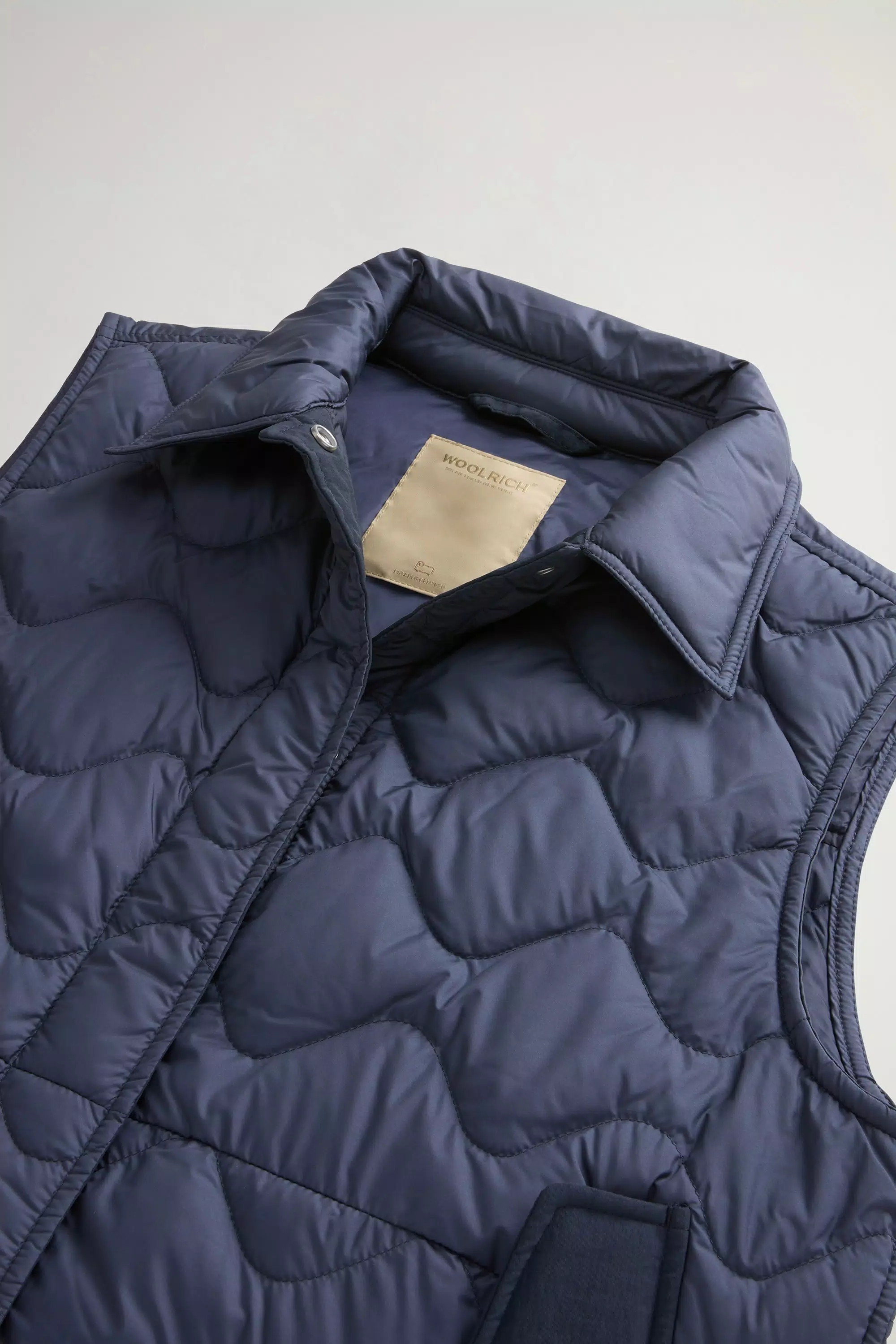 Vestido em Microfibra com Estampa de Quilting - Azul Melton