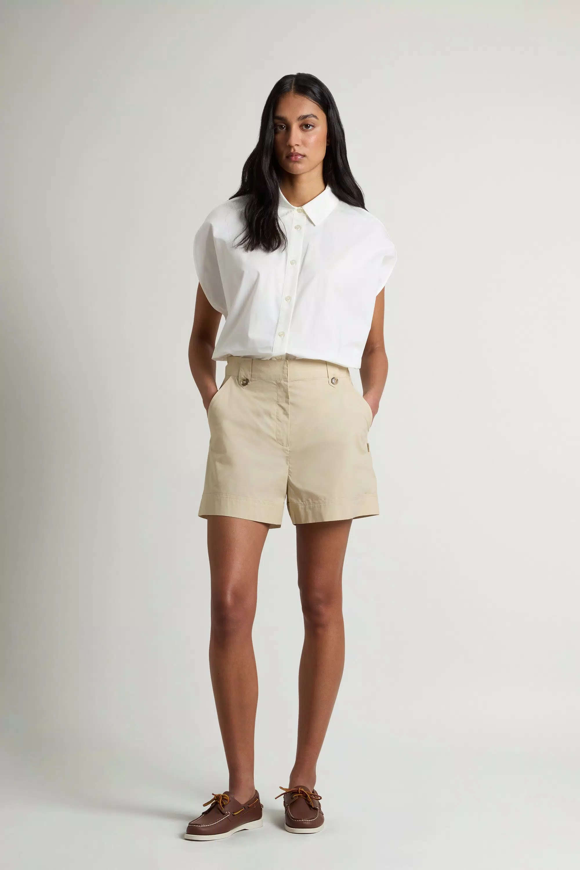 Bermudas de Popeline de Algodão Puro - Branco Pimenta
