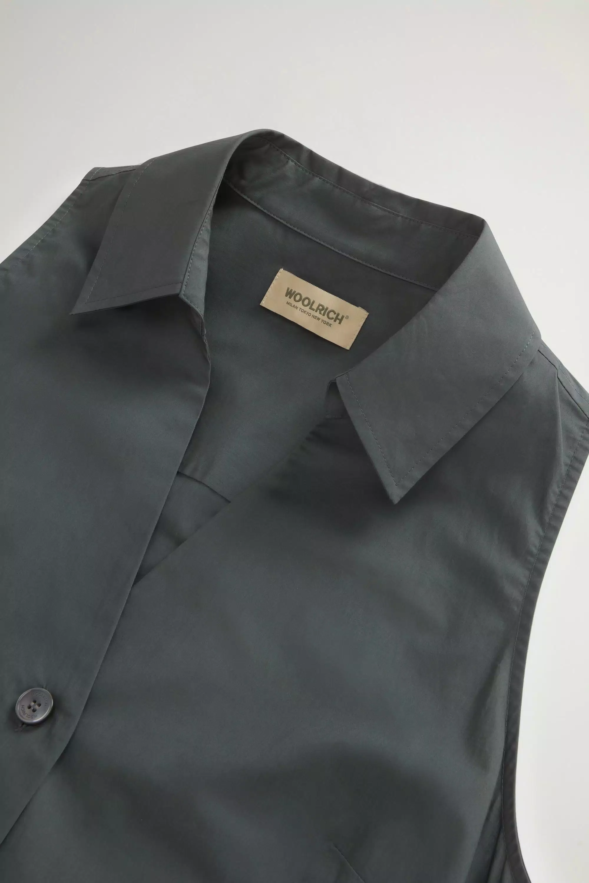 Vestido de Camisa em Popeline de Algodão Puro com Cinto - Floresta Encoberta