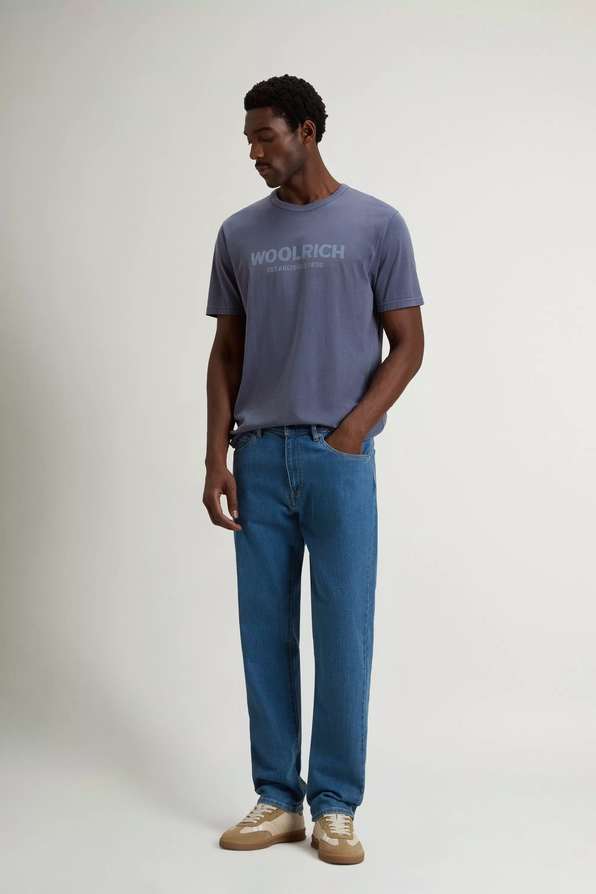 Calças de Denim Elástico - Azul Claro