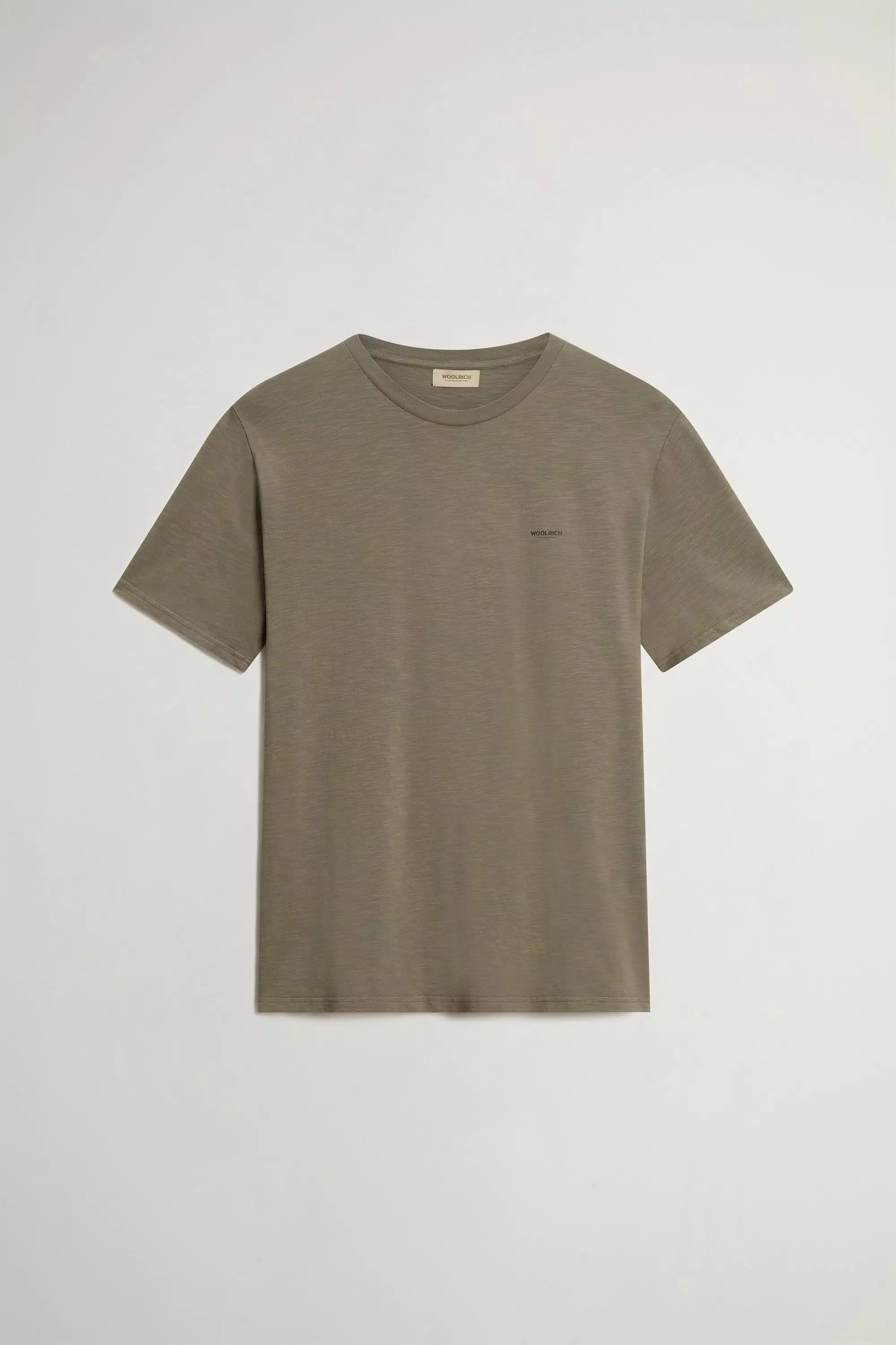 Camiseta Slub em Algodão Puro - Oliva Fumaça