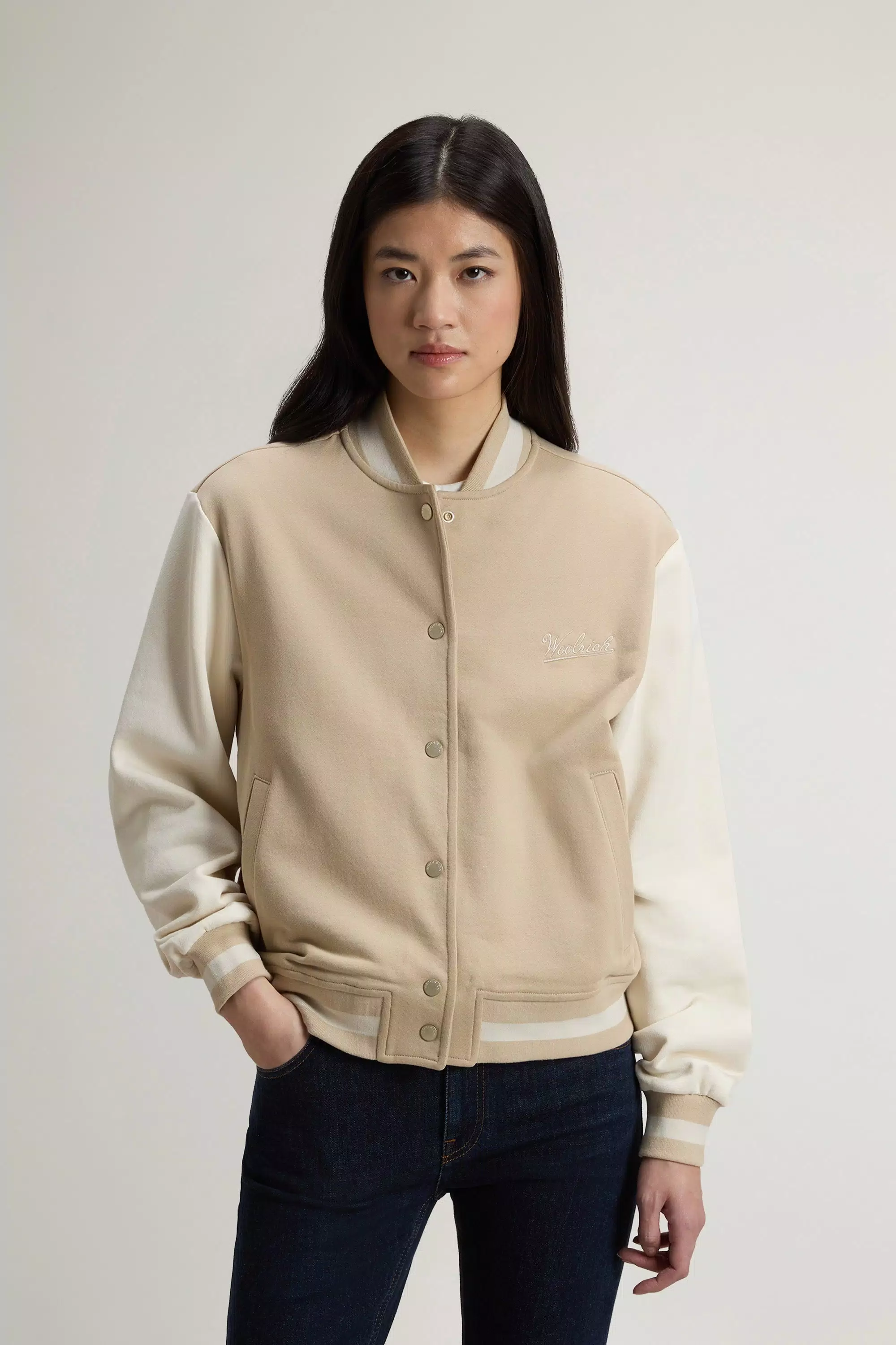 Sweatshirt Universitário em Algodão Puro - Branco e Pimenta Bicolor
