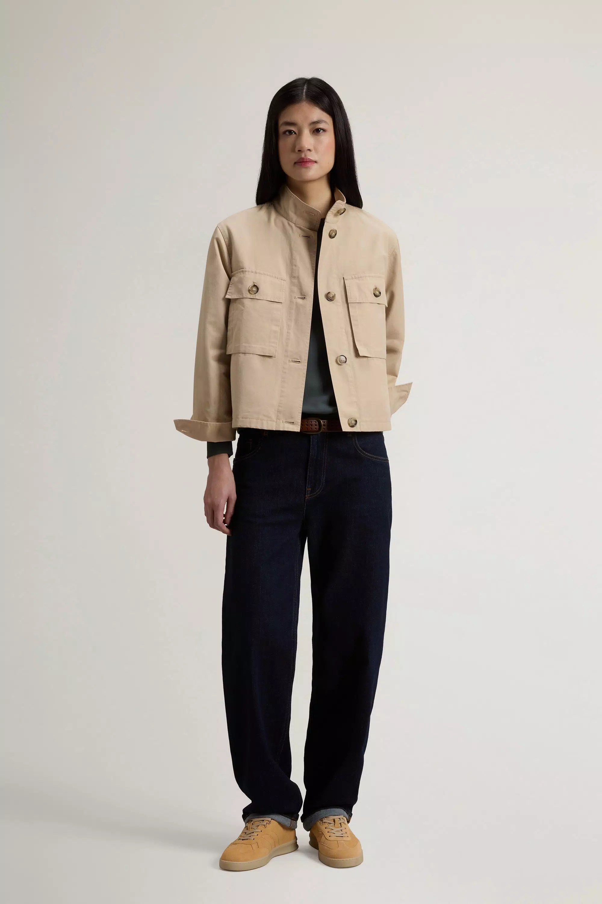 Camisa Overshirt em Algodão 100% Lavado - White Pepper