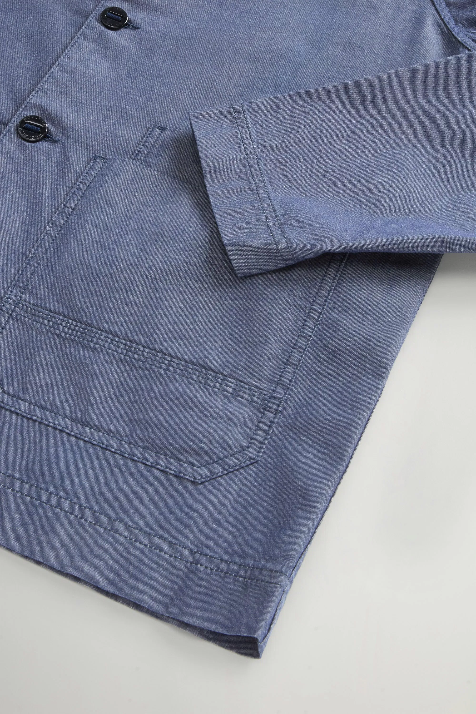 Sobretudo em Denim de Algodão Elástico - Indigo Médio