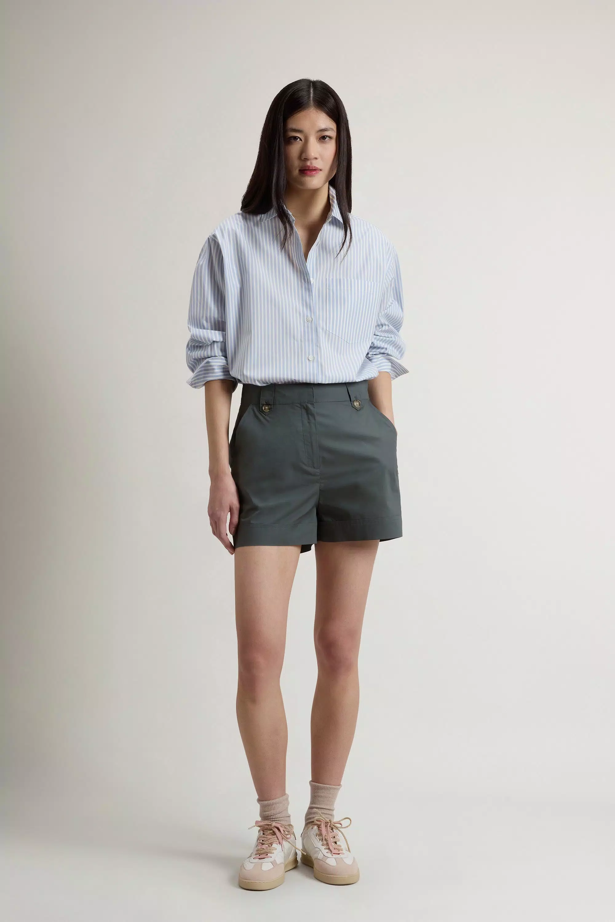 Bermudas de Popeline de Algodão Puro - Véu da Floresta