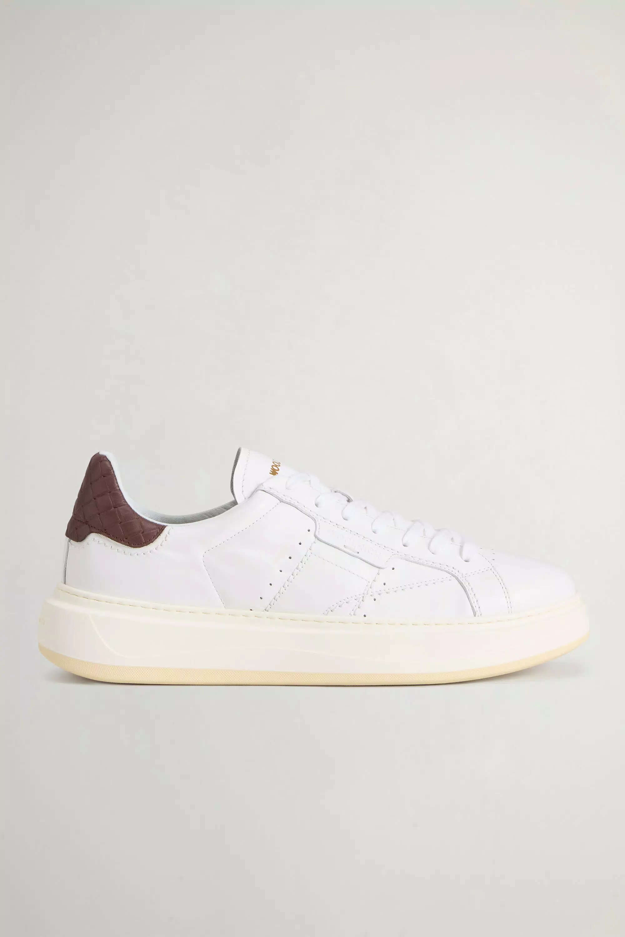 Sapatilhas Arrow em Couro de Novilho - Marrom Escuro Branco