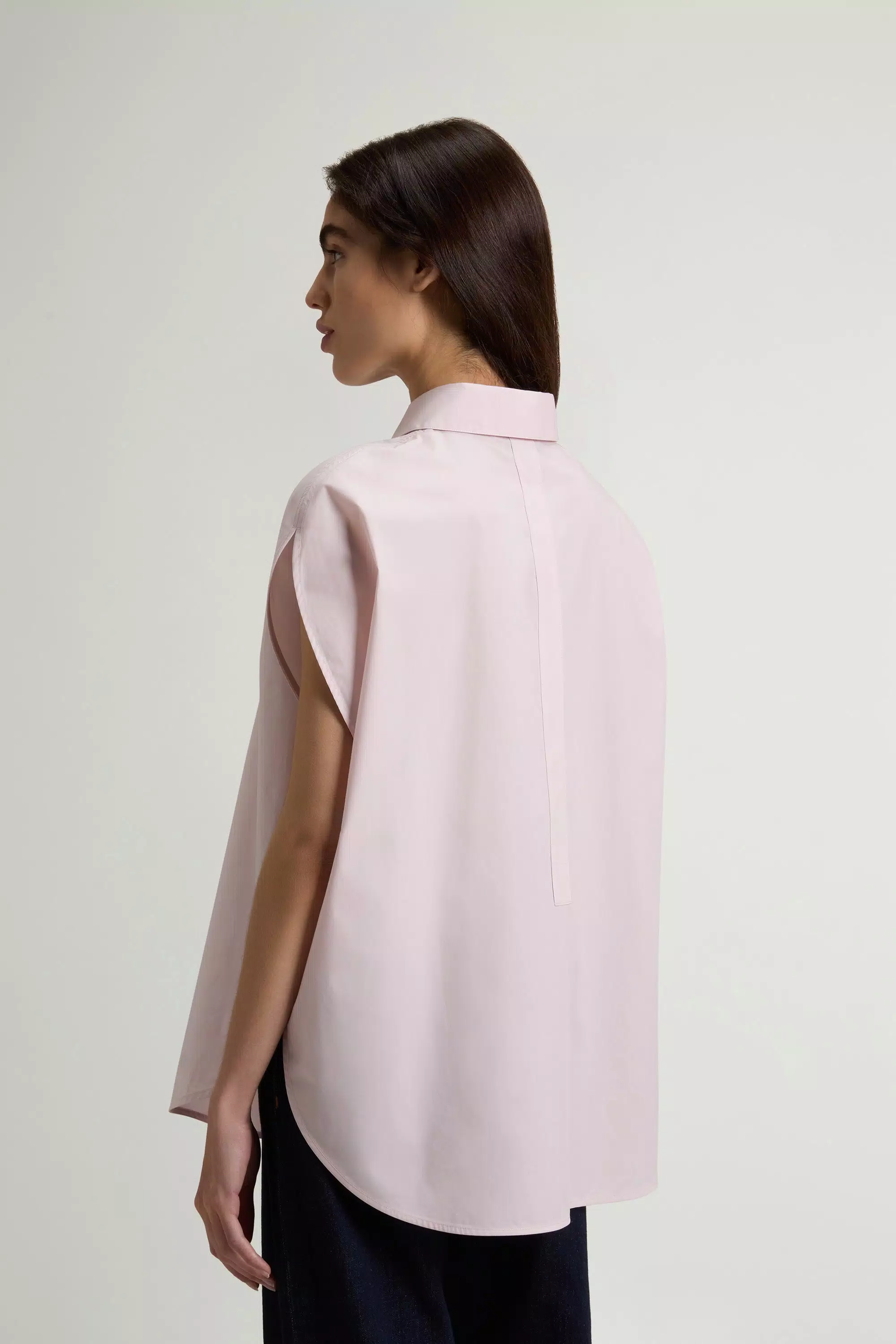 Blusa de Popeline de Algodão Puro - Lilás Claro