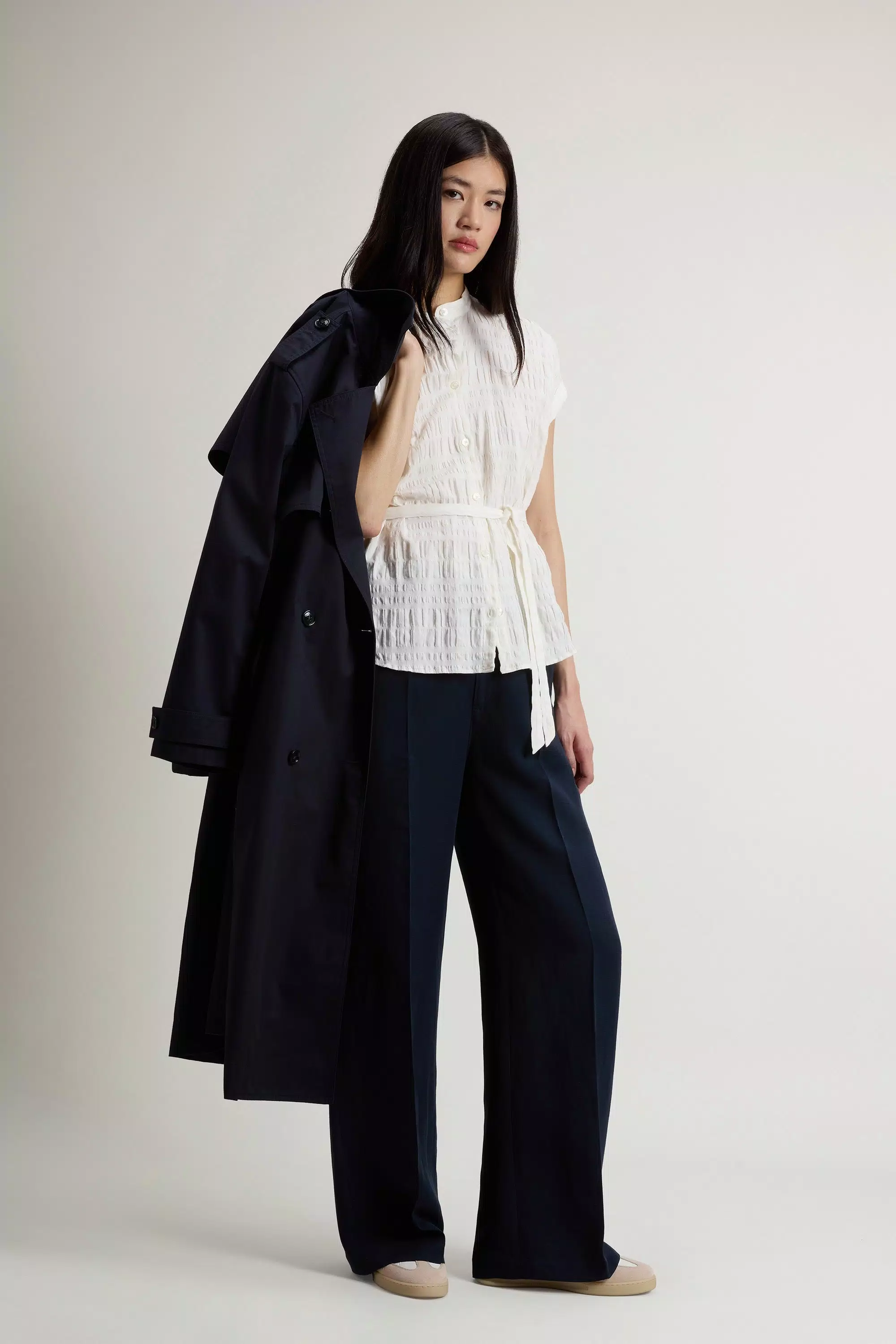Blusa em Mistura de Algodão e Linho - Branco Ártico