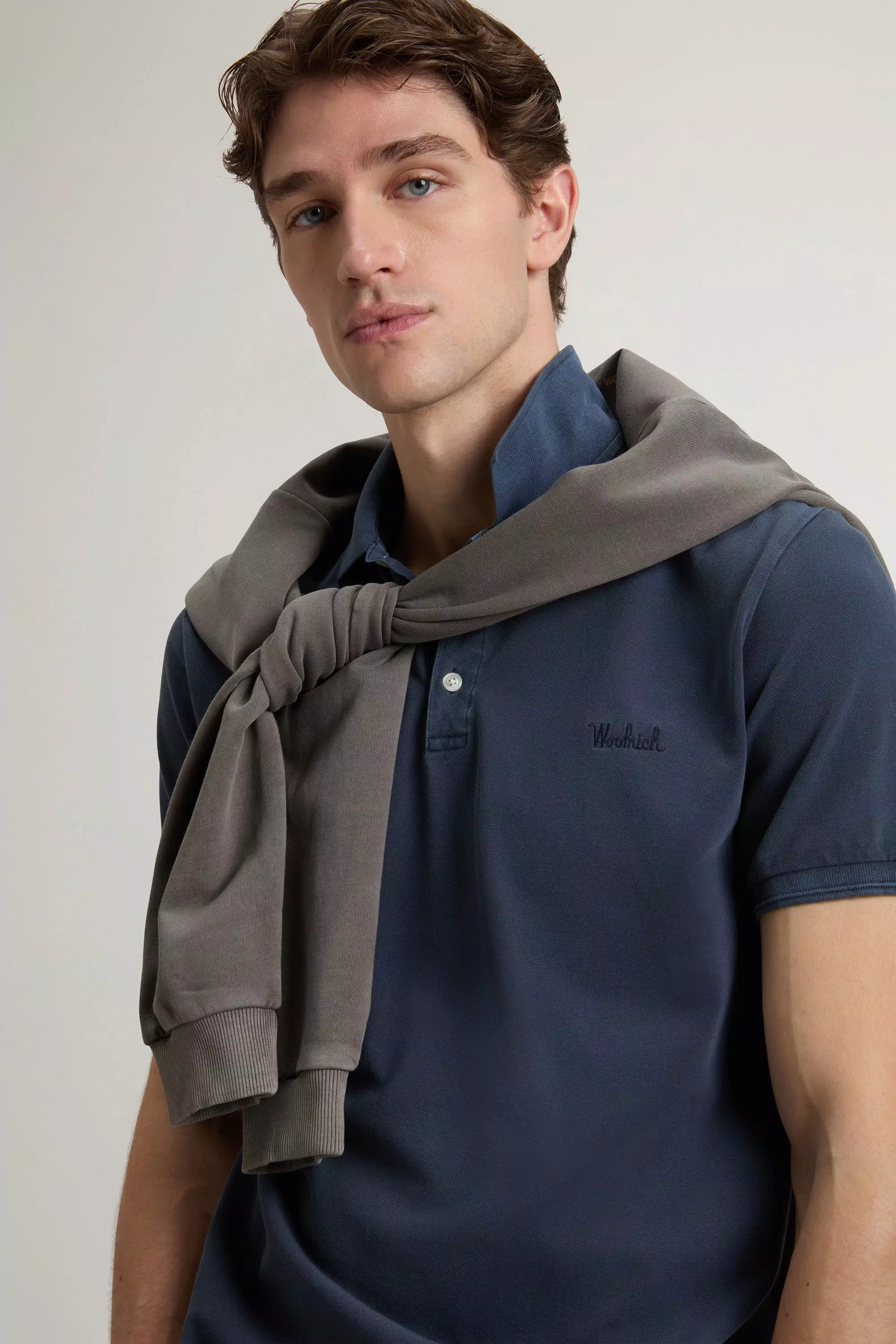 Camisola Polo Mackinack Colorida em Malha de Algodão Elástico - Azul Melton Desbotado