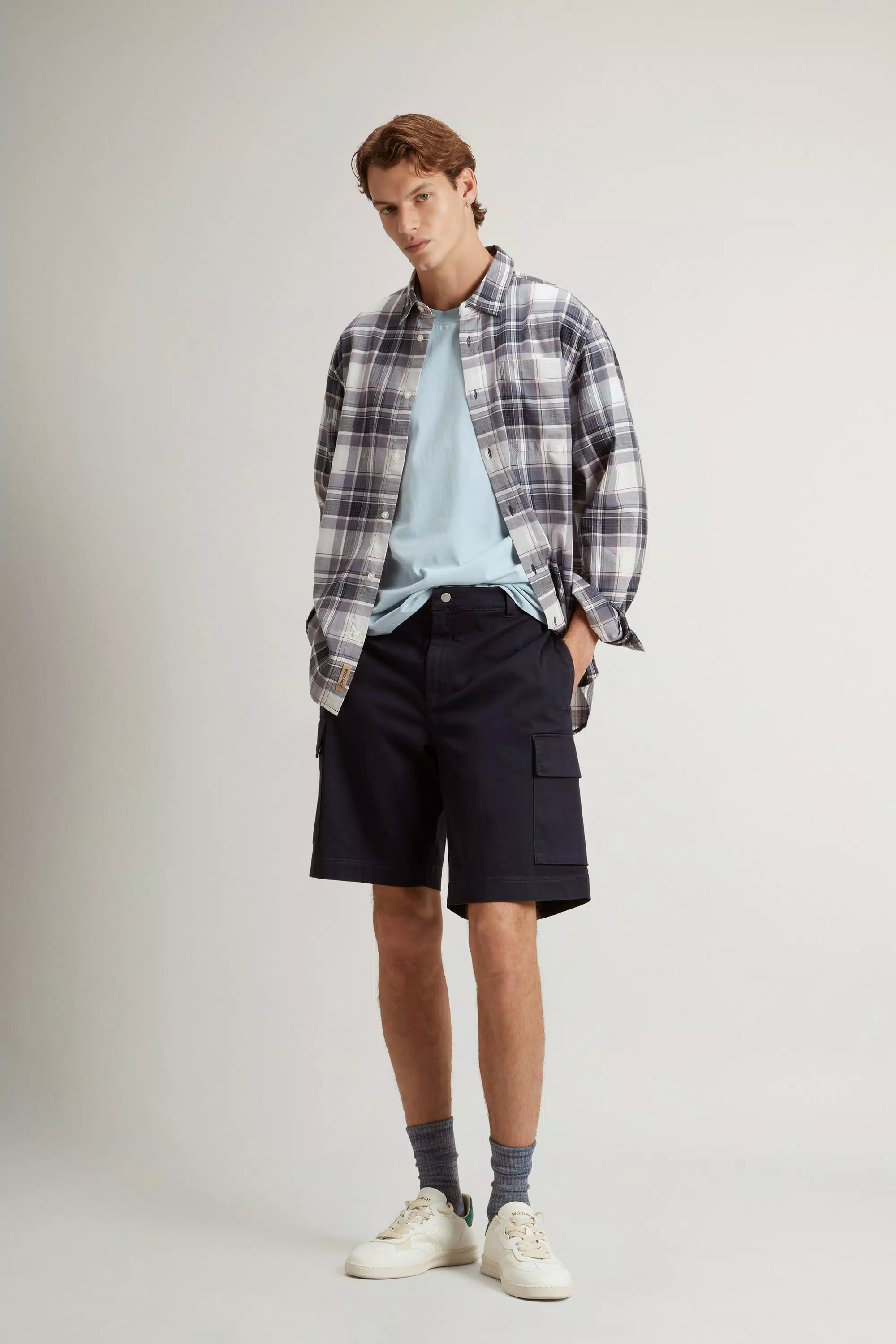 Camisa Warren em Algodão 100% Listrado - Listrado Grisaille