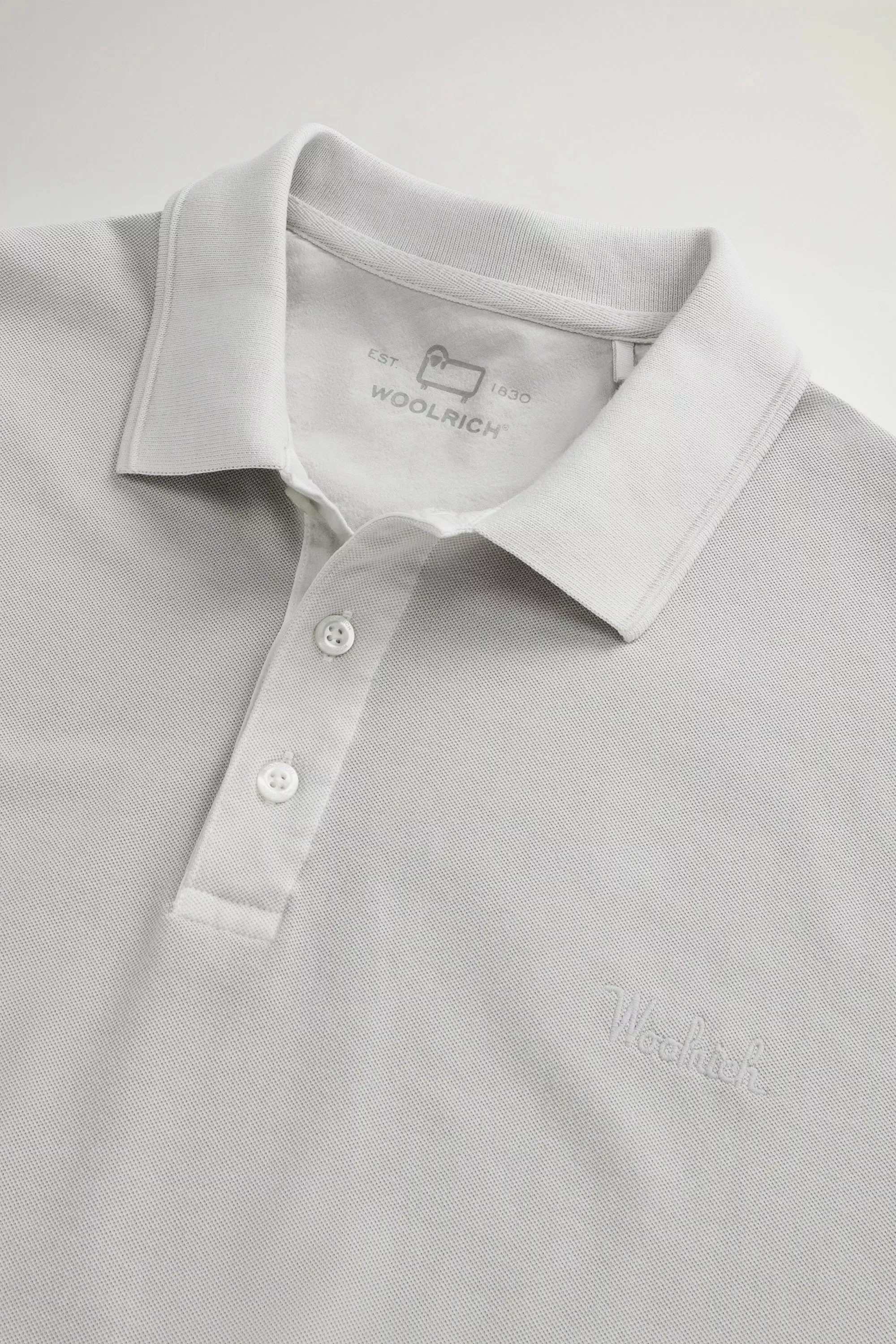 Camisola Polo Mackinack com Dye em Tecido de Malha Elástica de Algodão - Harbor Mist Desbotado