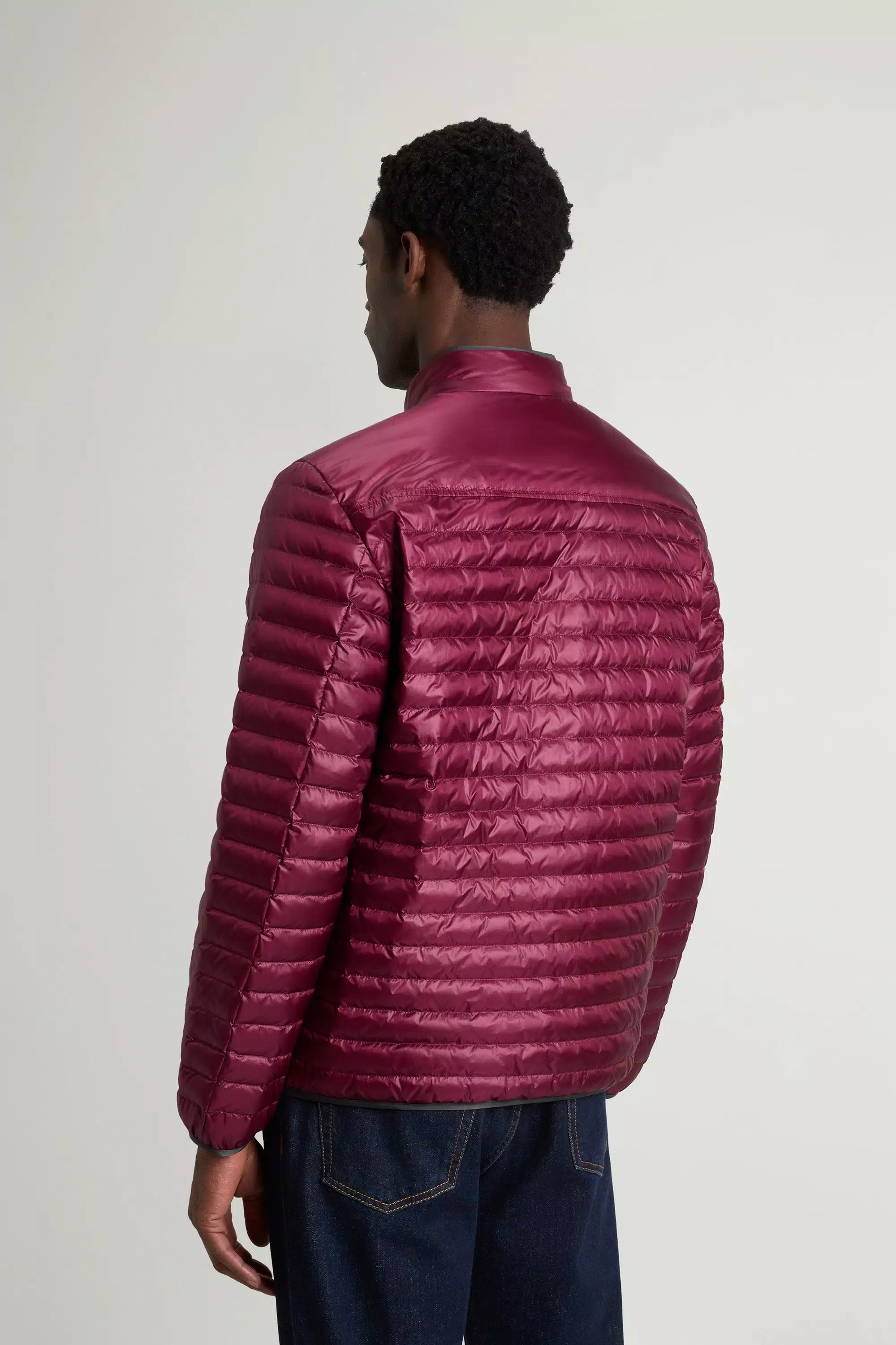 Jaqueta de Penas Allen Leve em Nylon Ripstop - Rododendro