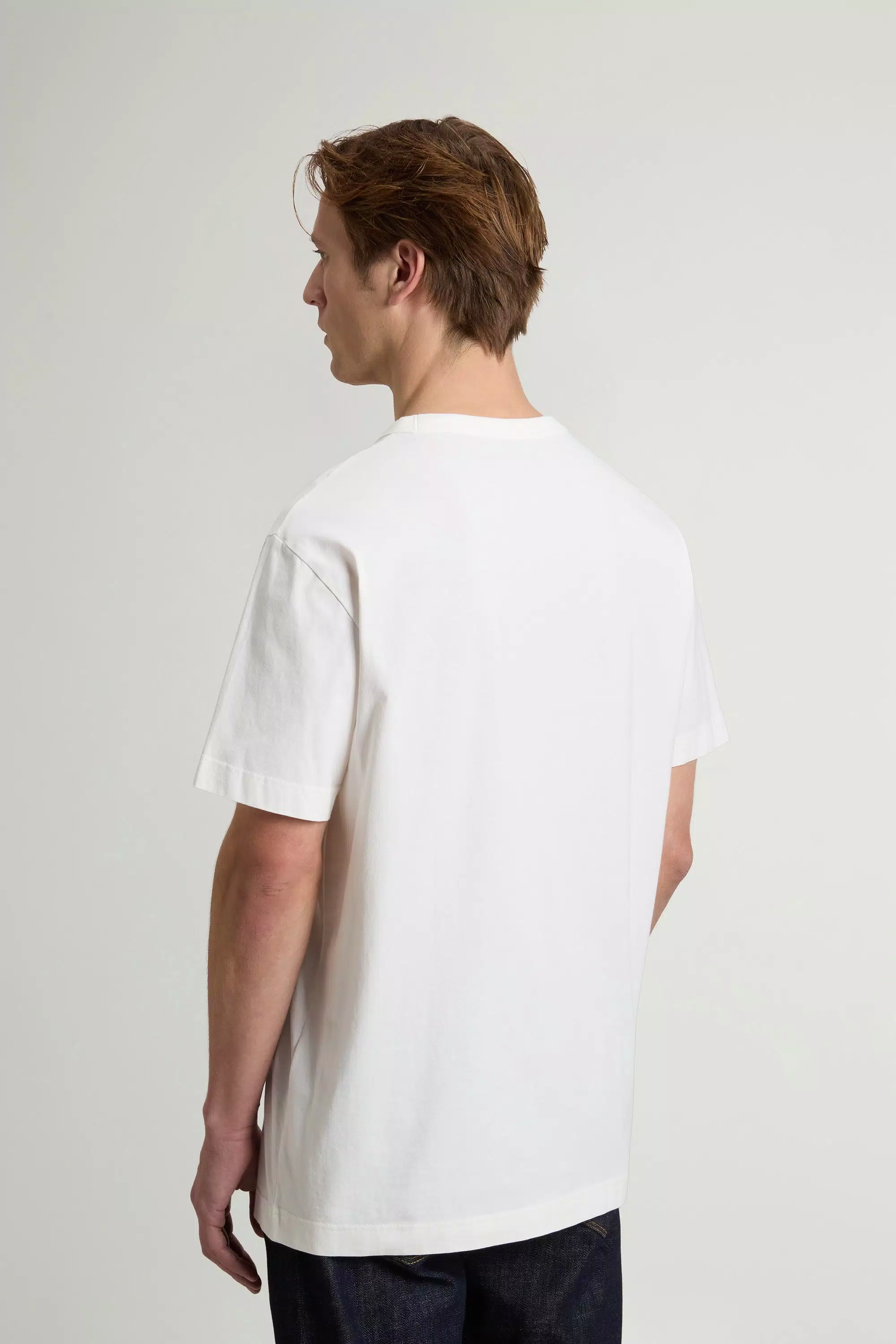 Camiseta de Algodão Puro com Logotipo - Branco Ártico