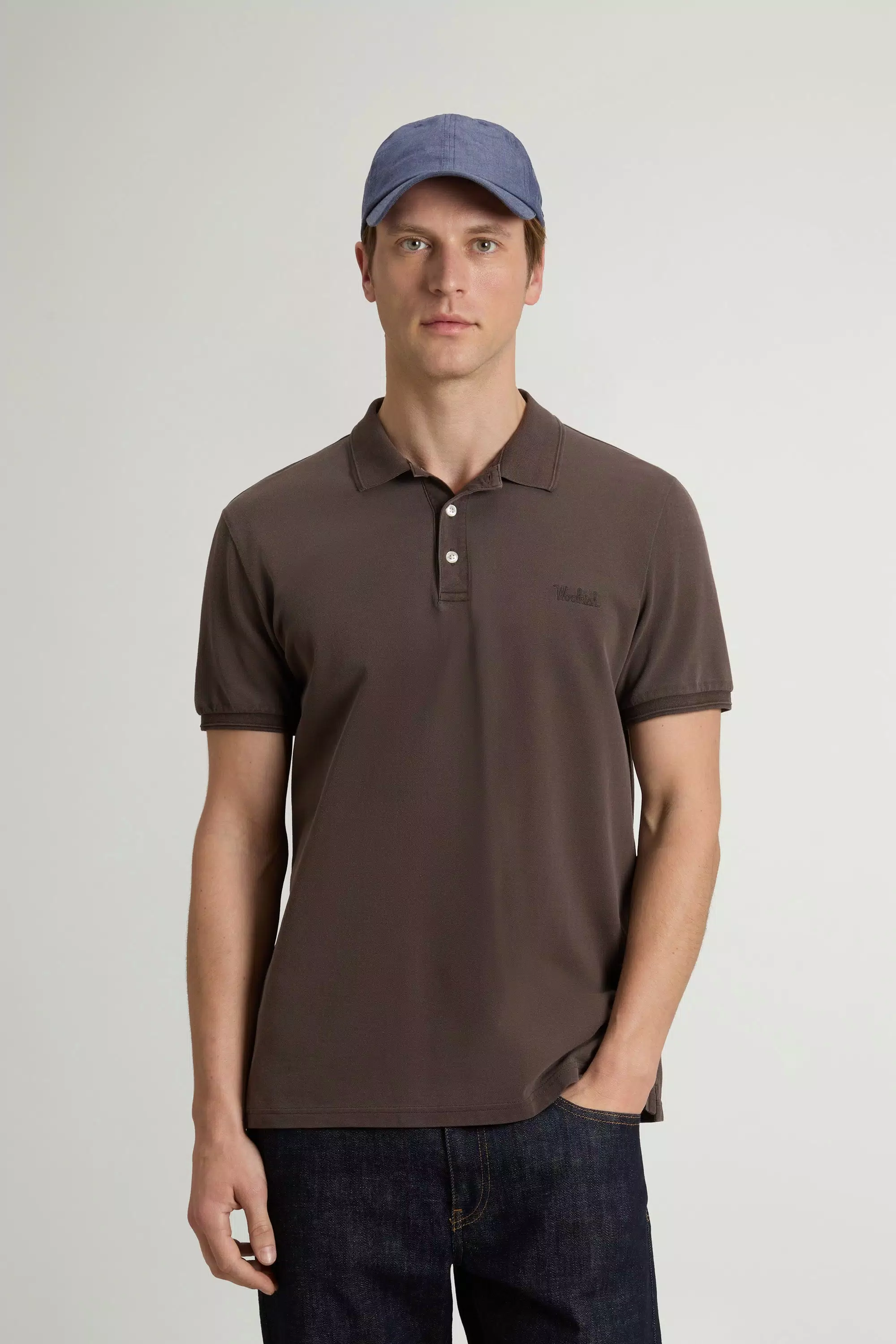 Camisa Polo Mackinack Colorida em Malha de Algodão Elástico - Preto Slate Desbotado