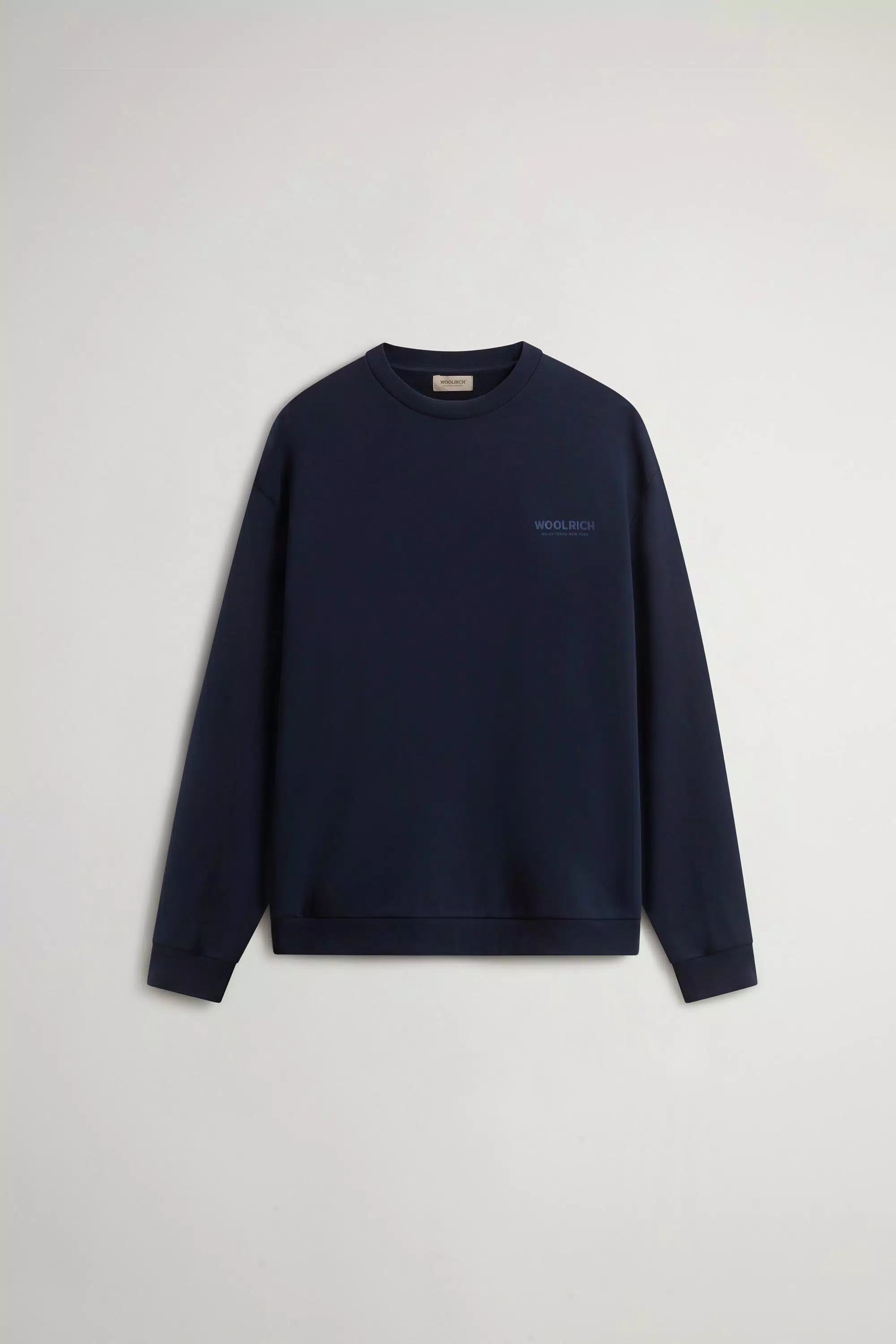Moletom com Gola Redonda em Algodão Puro com Logotipo Macro nas Costas - Azul Melton