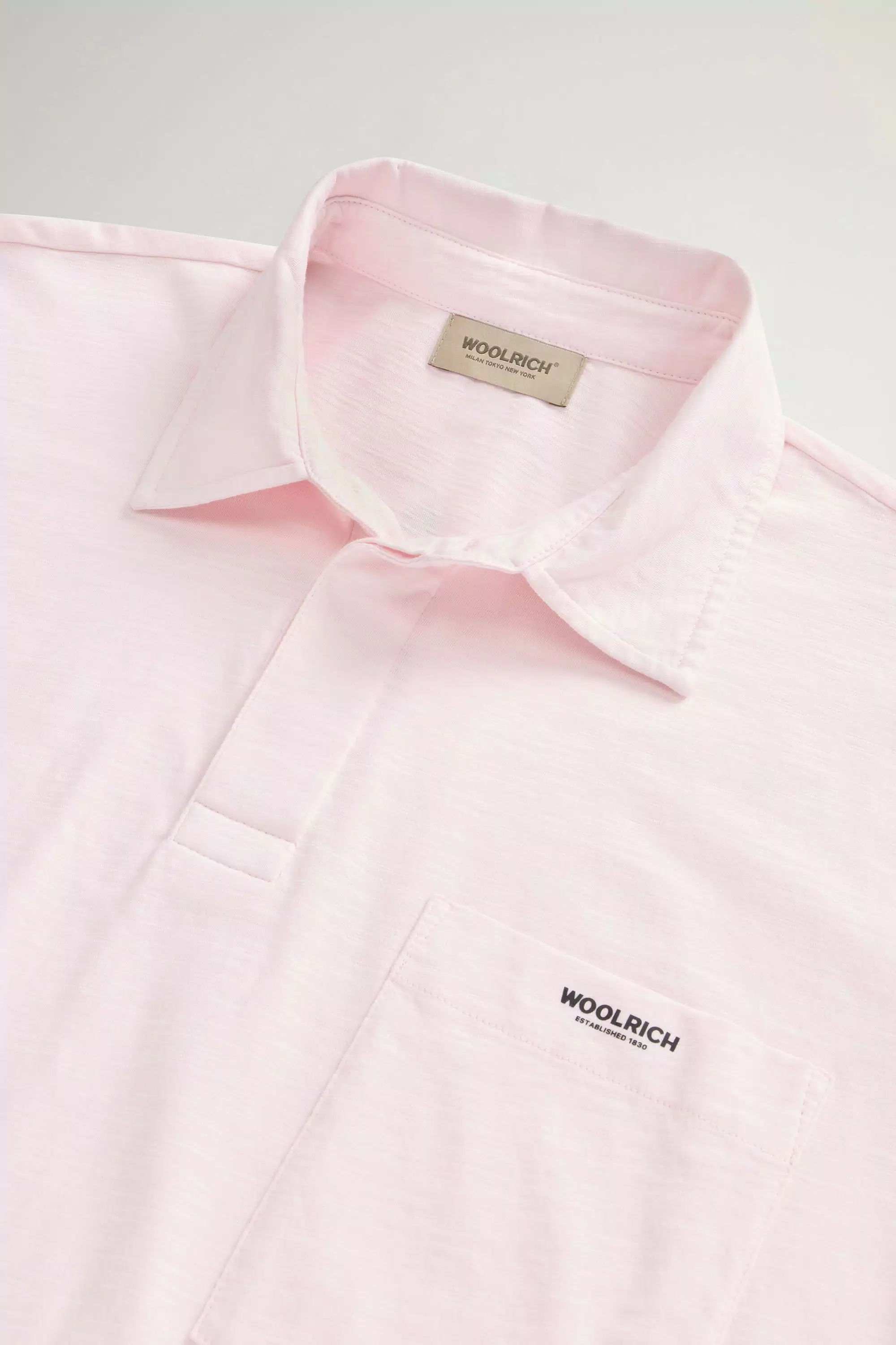 Camisola Polo Slub em Algodão Puro - Lilás Claro