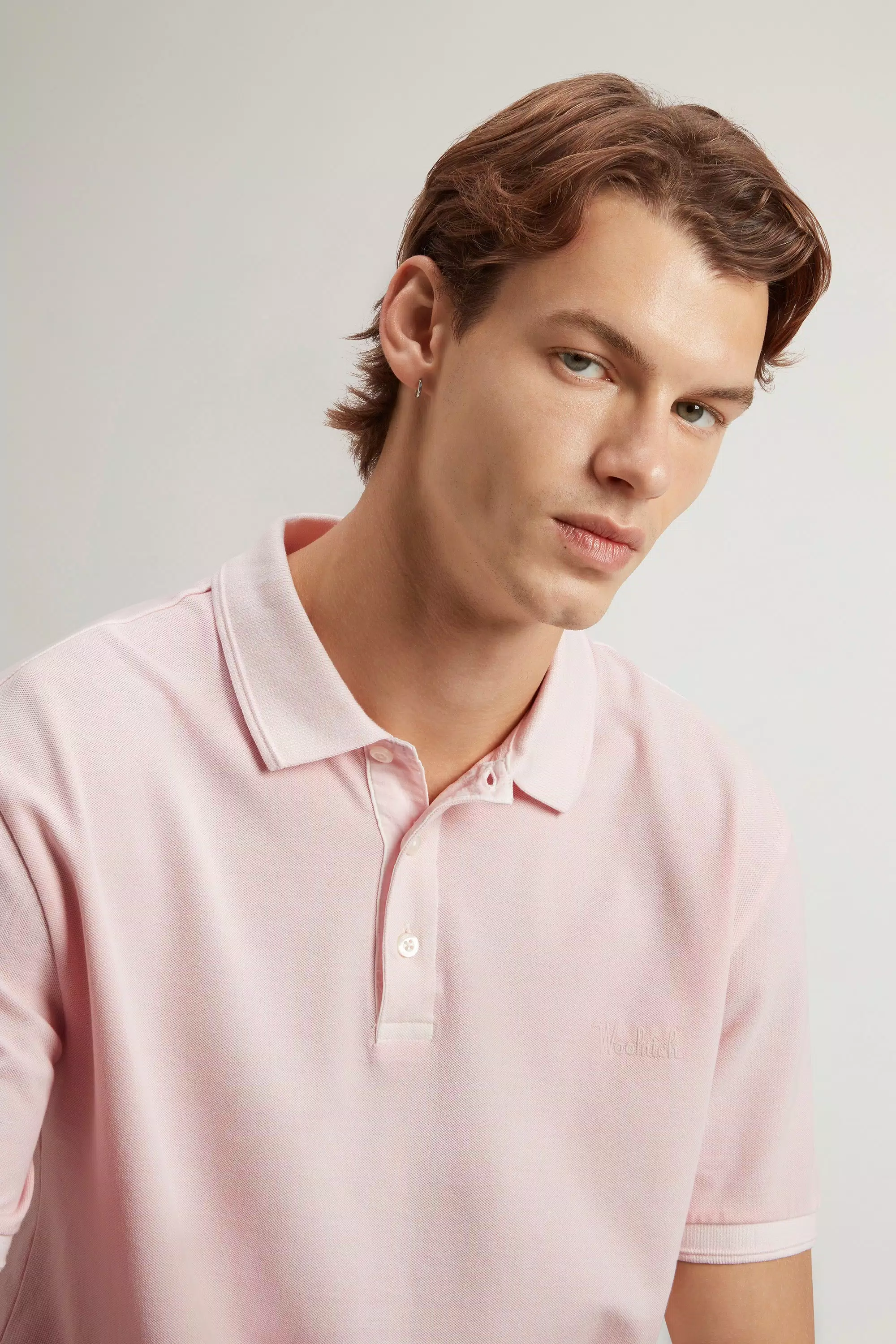 Camisola Polo Mackinack Colorida em Malha de Algodão Elástico - Lilás Claro Desbotado