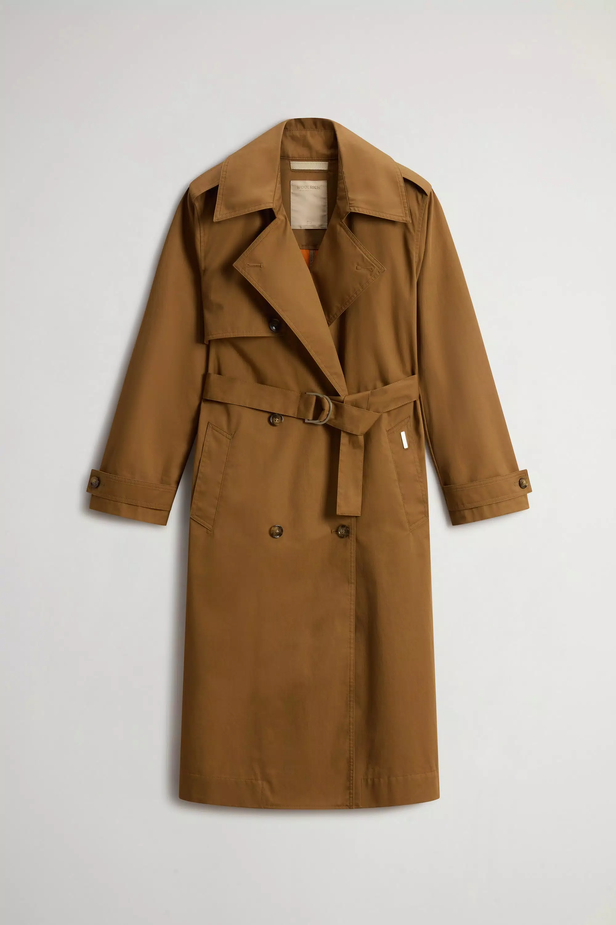 Trench Coat de Botão Duplo em Algodão Puro - Breen